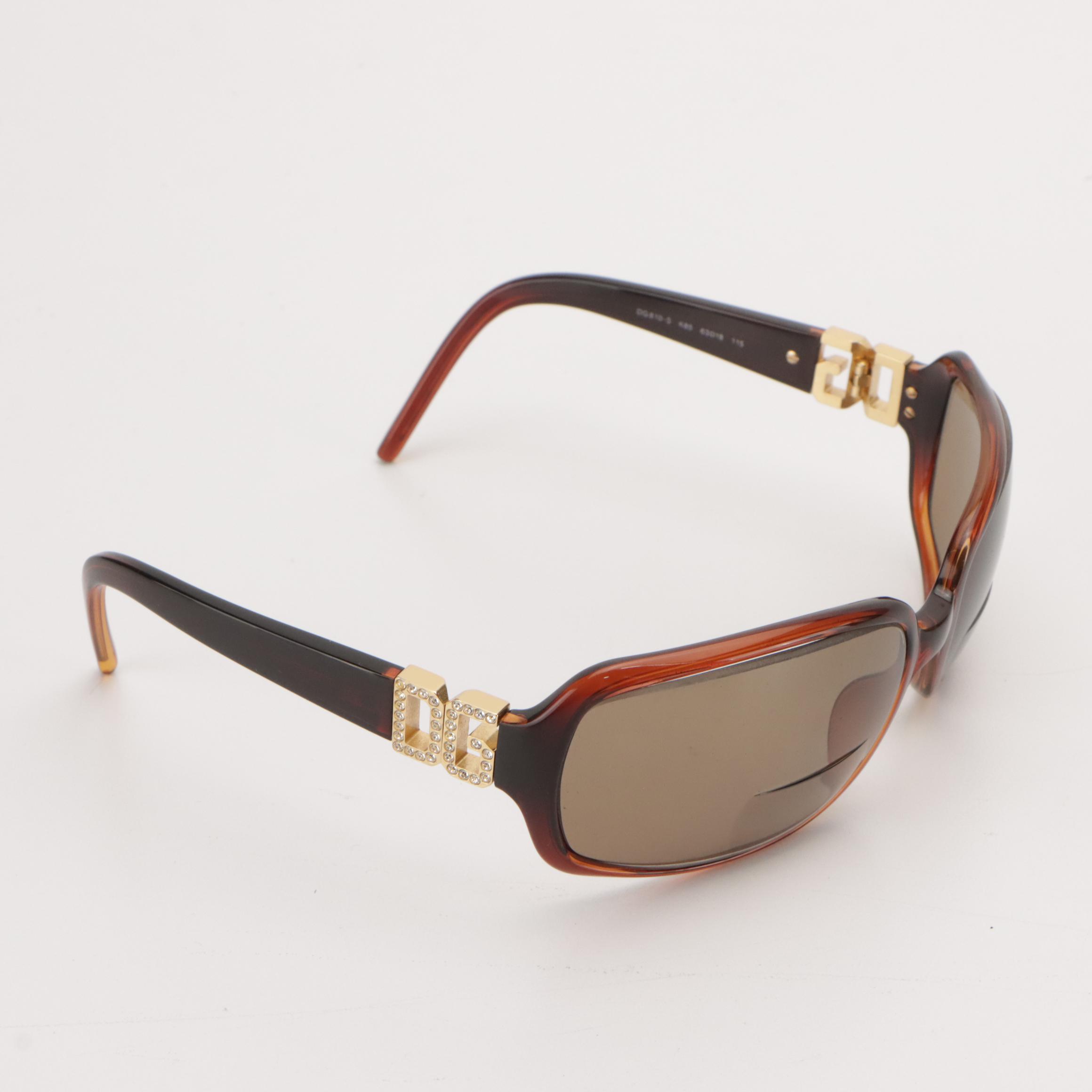 Dolce & Gabbana DG810-S K85 Prescription Rectangular Wrap Sunglasses in Case/Box