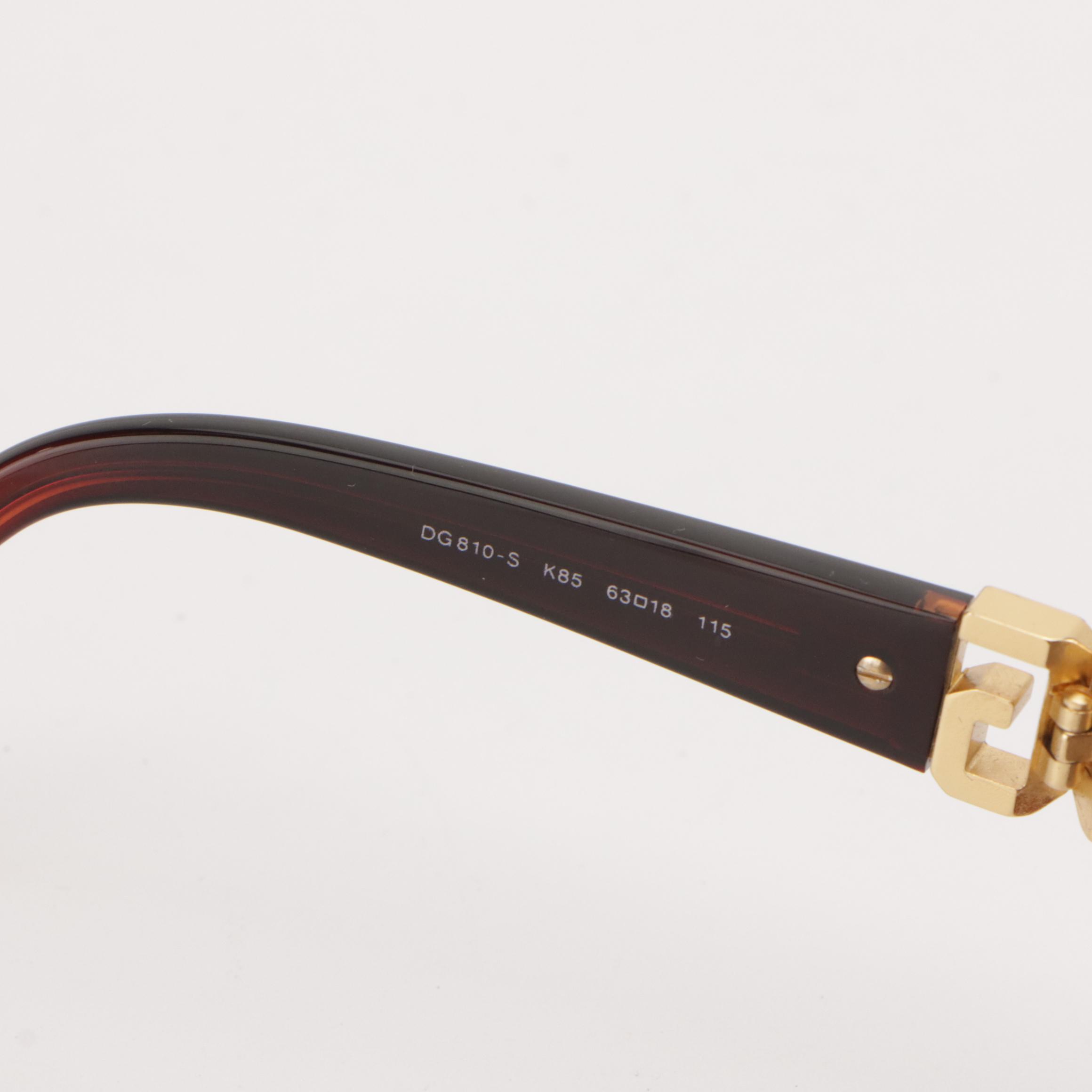 Dolce & Gabbana DG810-S K85 Prescription Rectangular Wrap Sunglasses in Case/Box