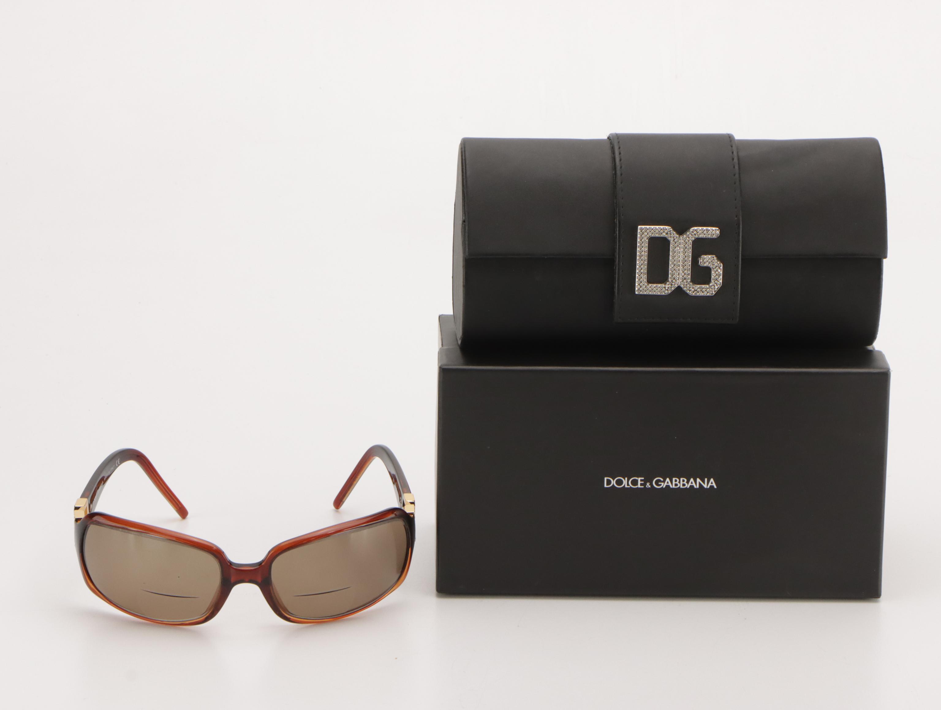 Dolce & Gabbana DG810-S K85 Prescription Rectangular Wrap Sunglasses in Case/Box
