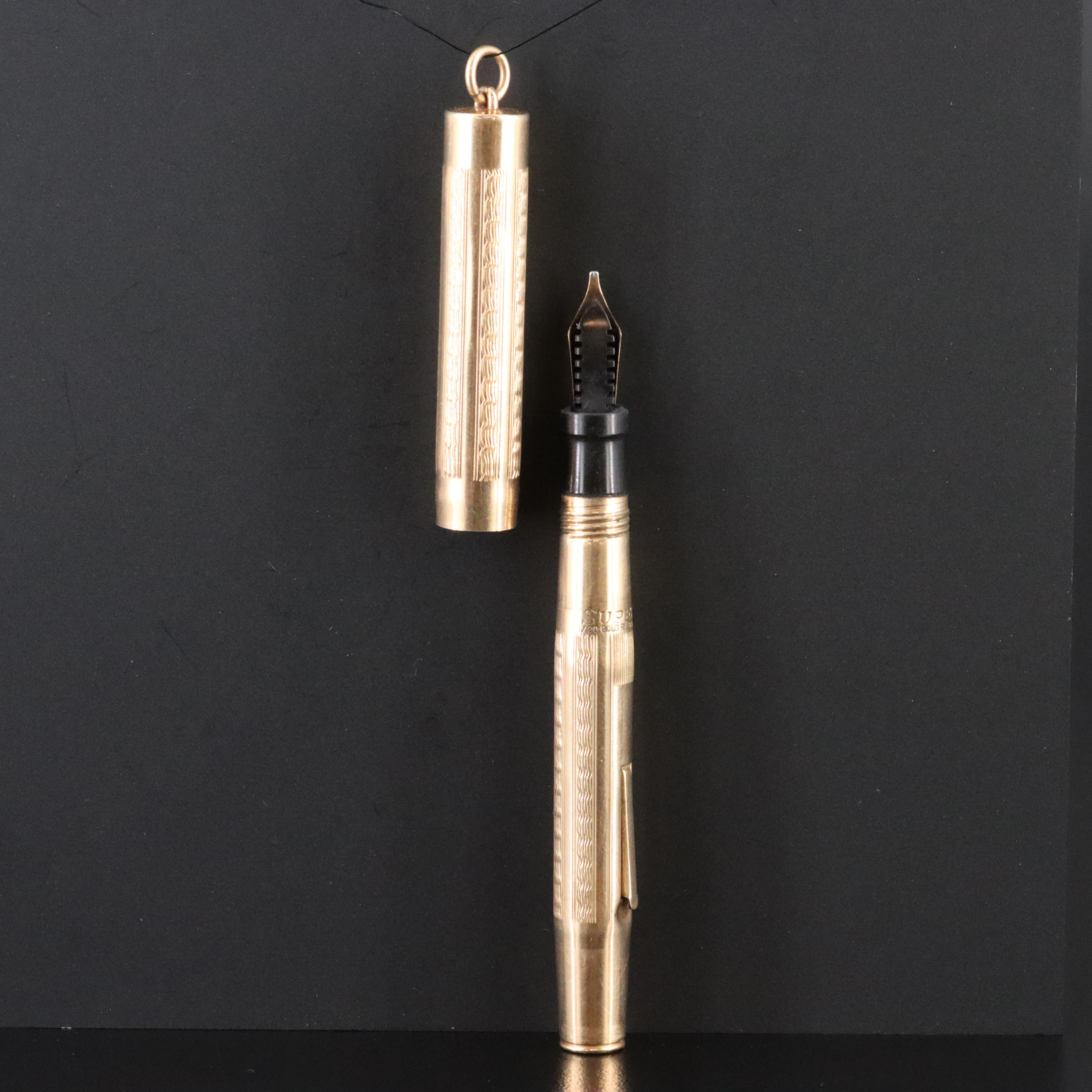 Superite Gold-Filled Fountain Pen Pendant with 14K Nib