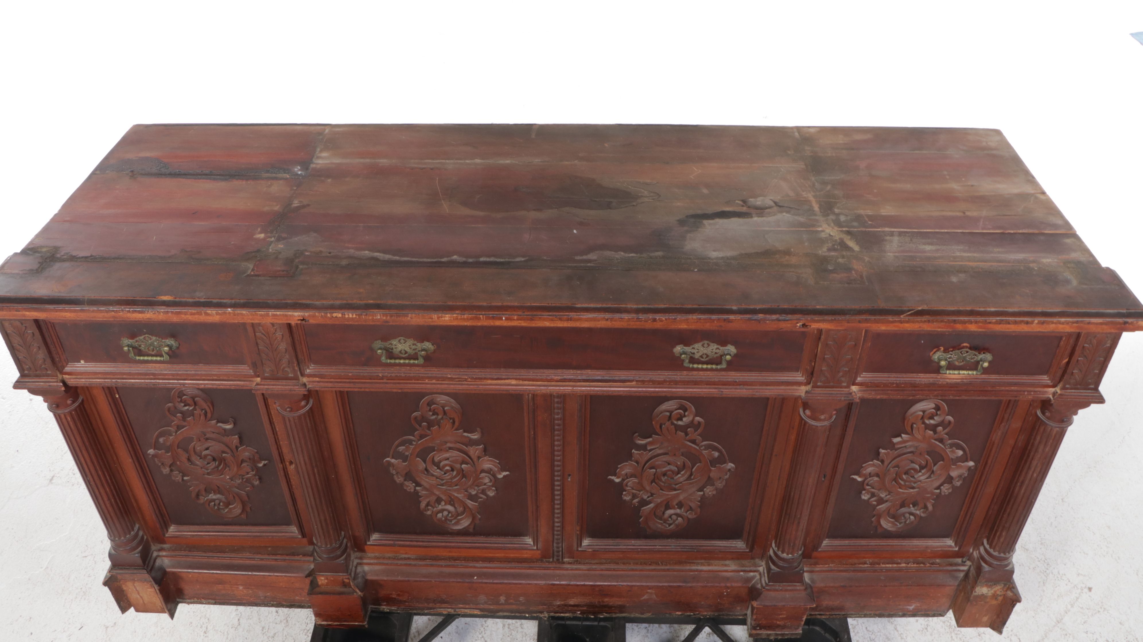 Victorian Aesthetic Movement Style Carved Wood Cabinet, Late 19th Century