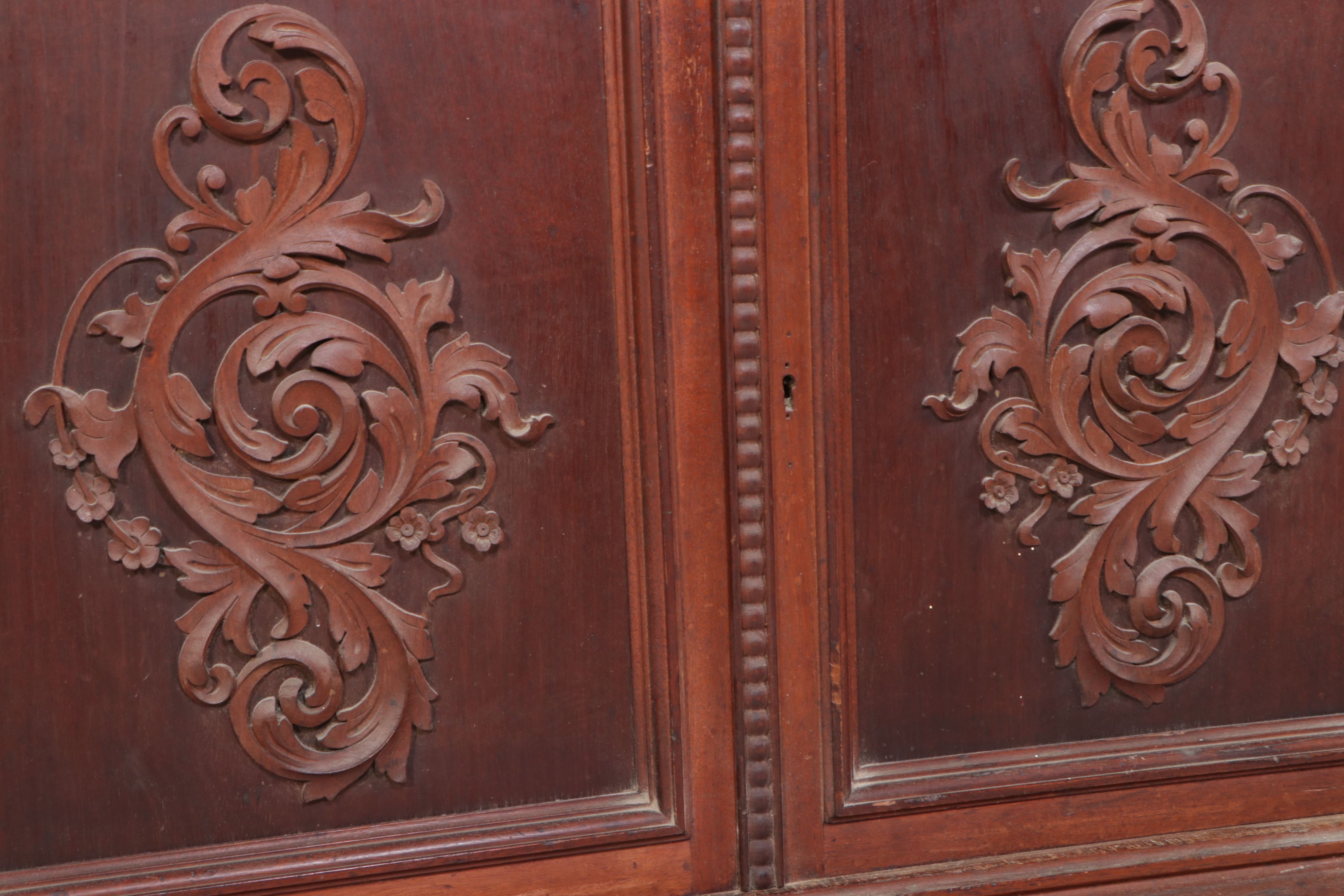 Victorian Aesthetic Movement Style Carved Wood Cabinet, Late 19th Century