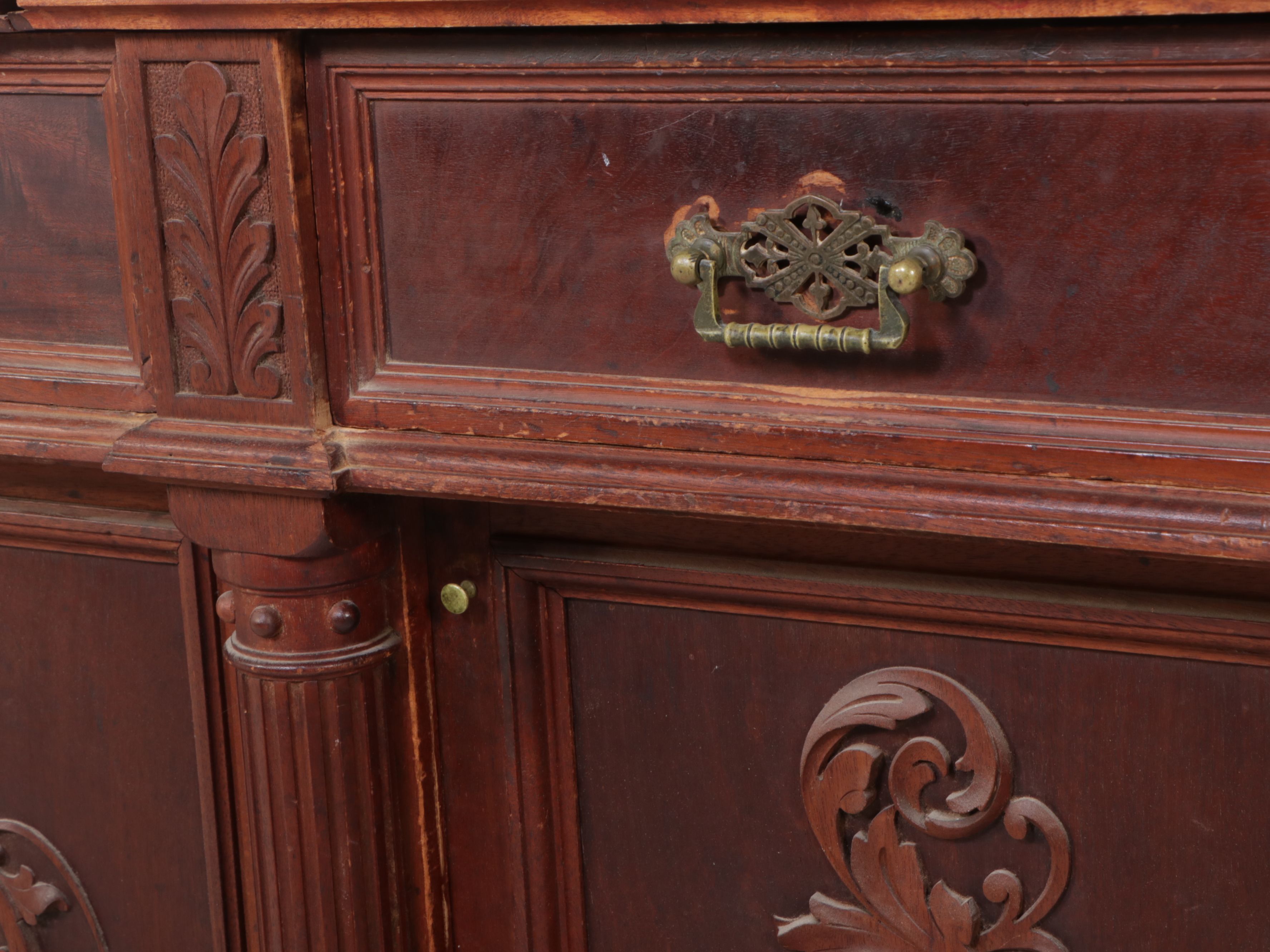 Victorian Aesthetic Movement Style Carved Wood Cabinet, Late 19th Century