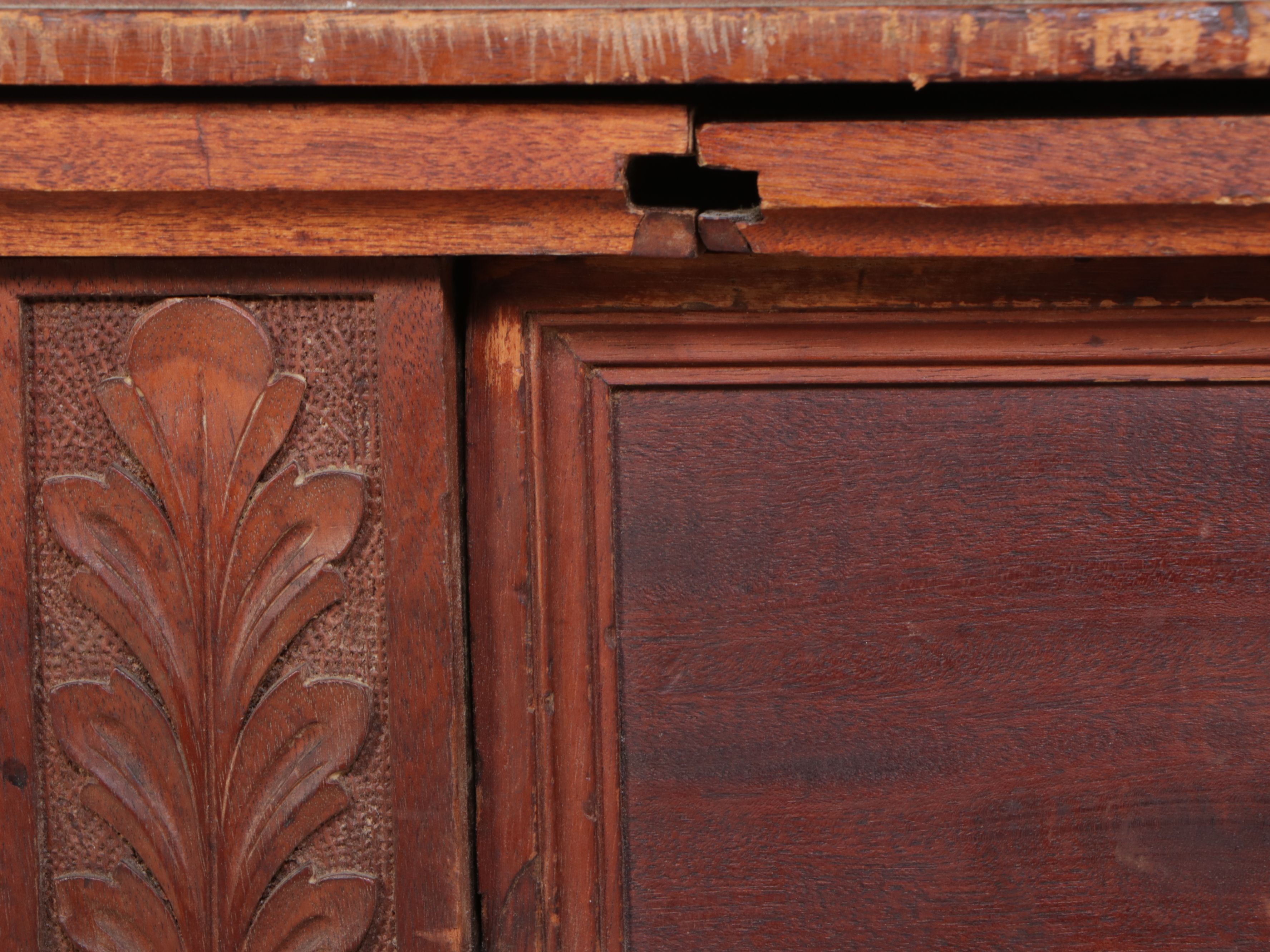 Victorian Aesthetic Movement Style Carved Wood Cabinet, Late 19th Century