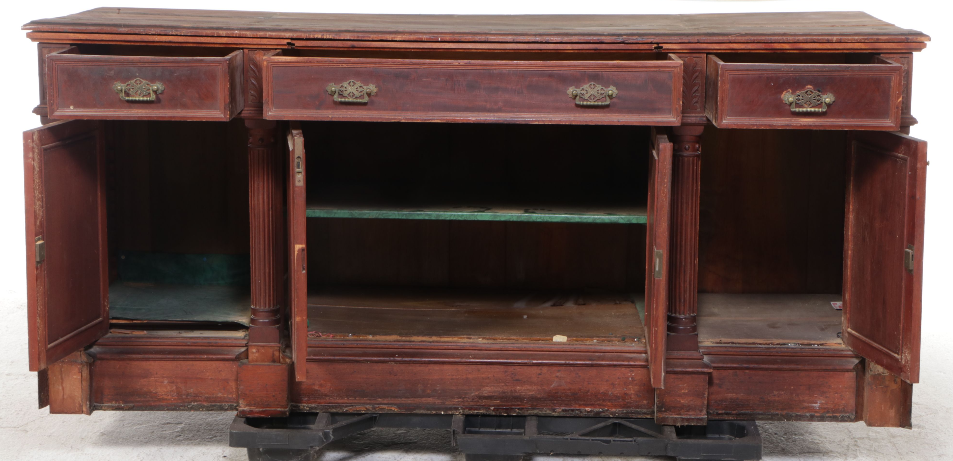 Victorian Aesthetic Movement Style Carved Wood Cabinet, Late 19th Century