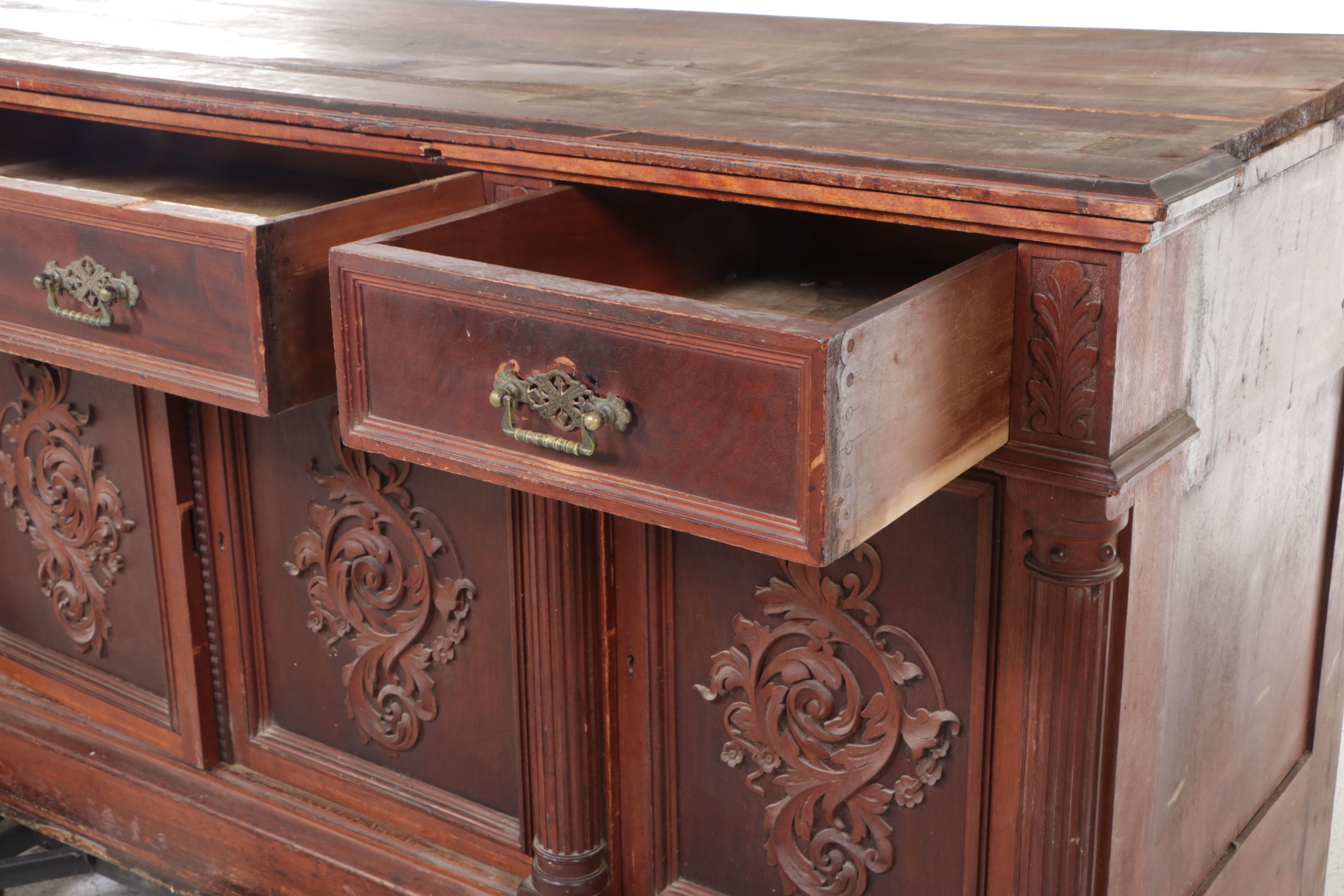 Victorian Aesthetic Movement Style Carved Wood Cabinet, Late 19th Century