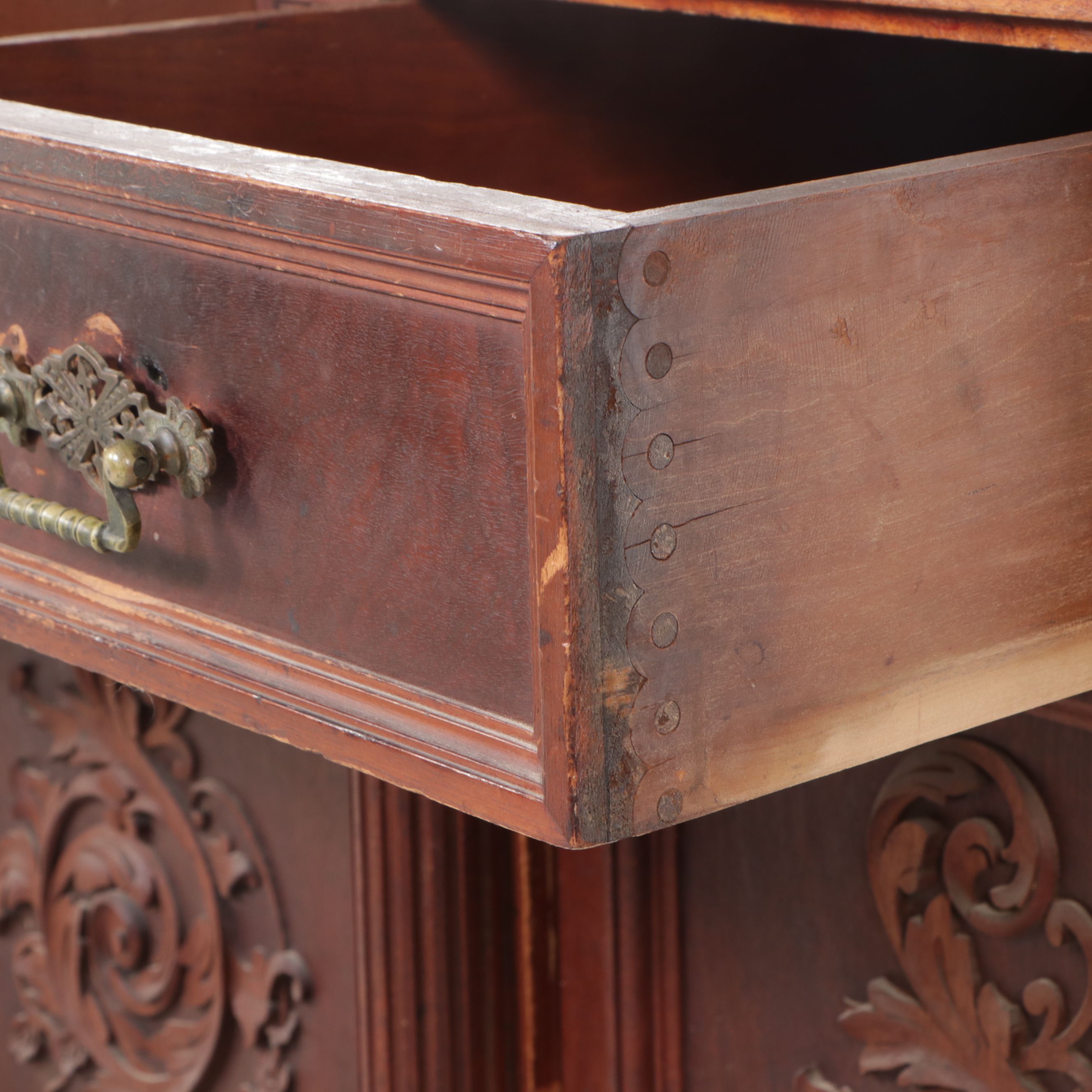 Victorian Aesthetic Movement Style Carved Wood Cabinet, Late 19th Century