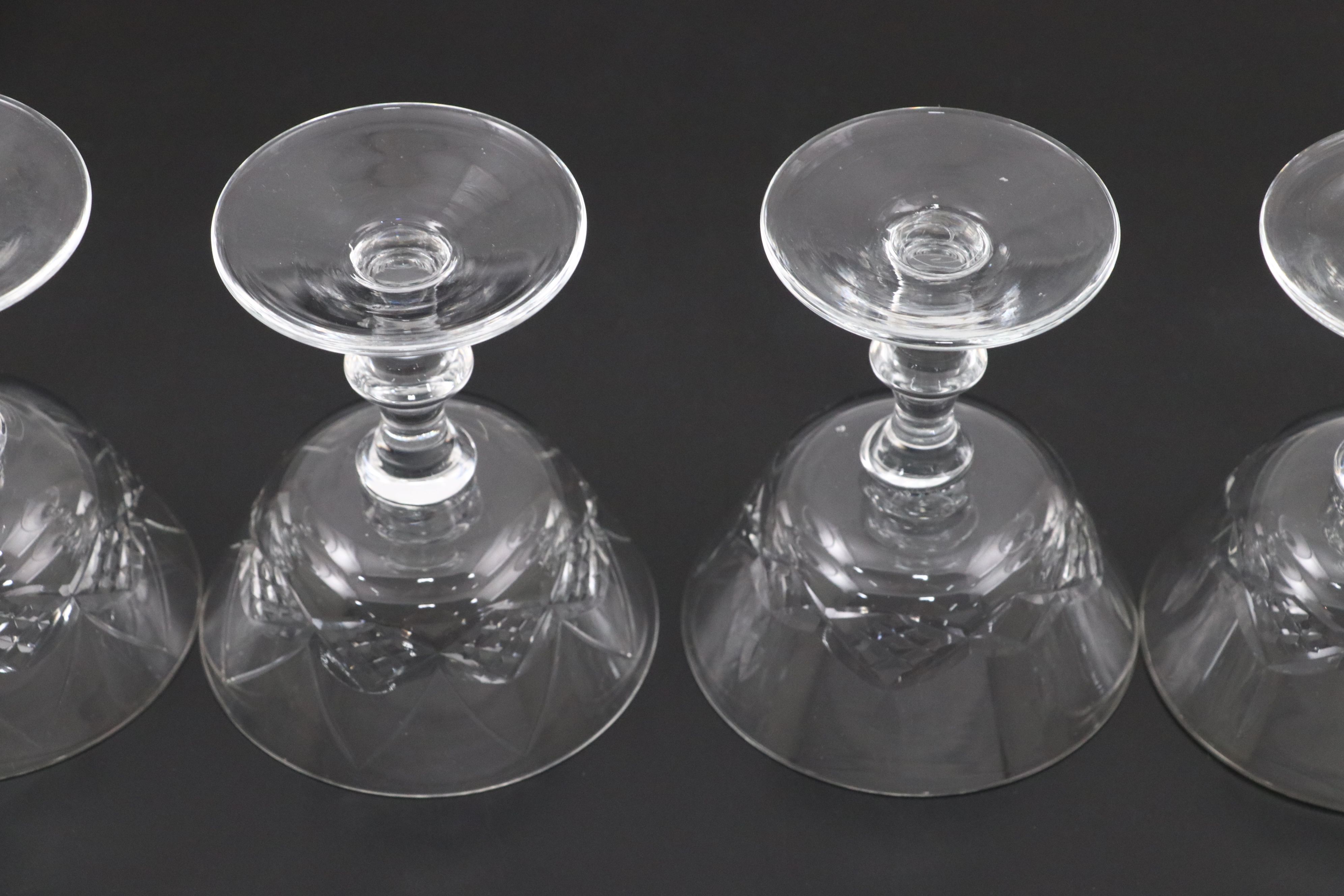 Diamond Patterned Glass Champagne Coupes