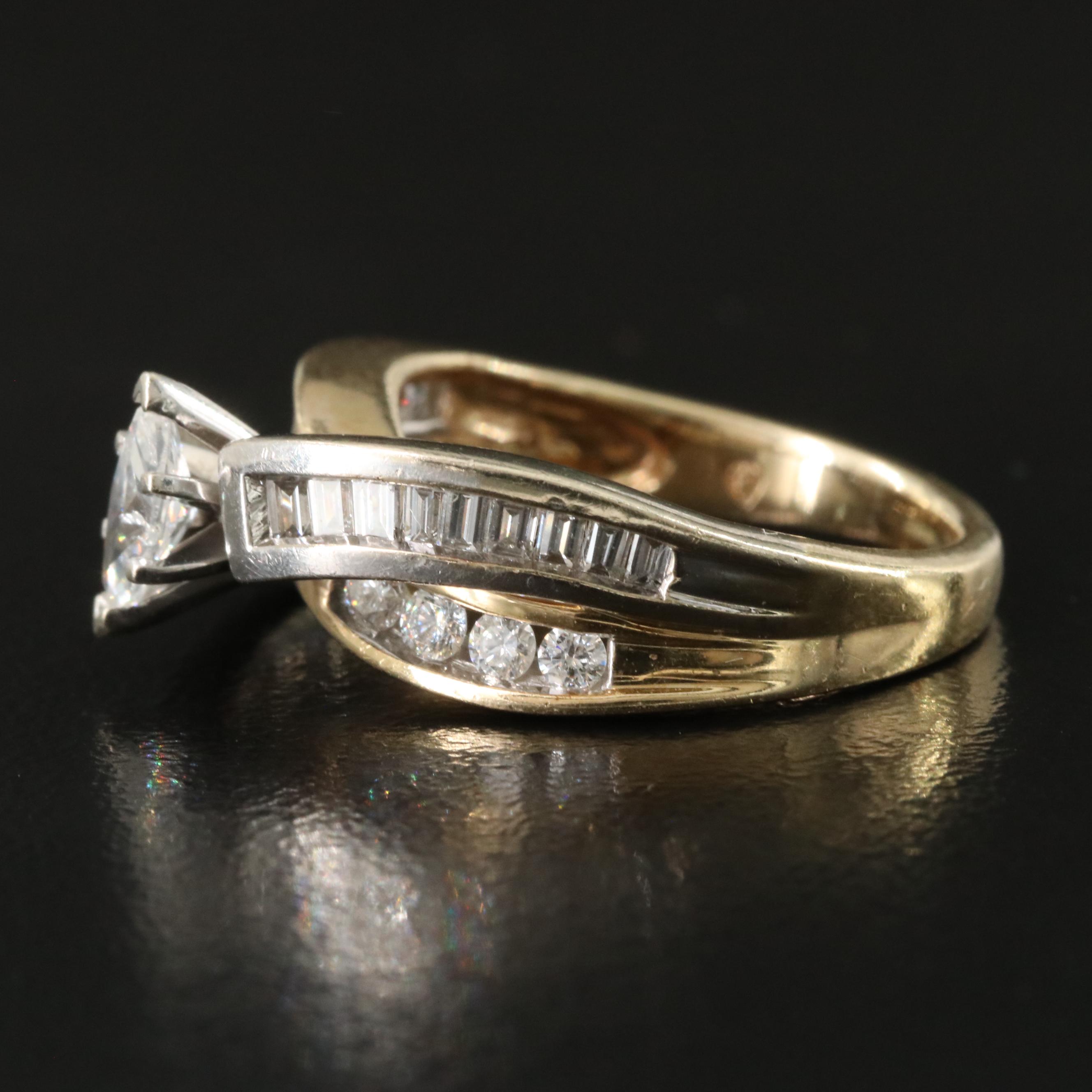 14K 0.78 CTW Diamond Crossover Ring