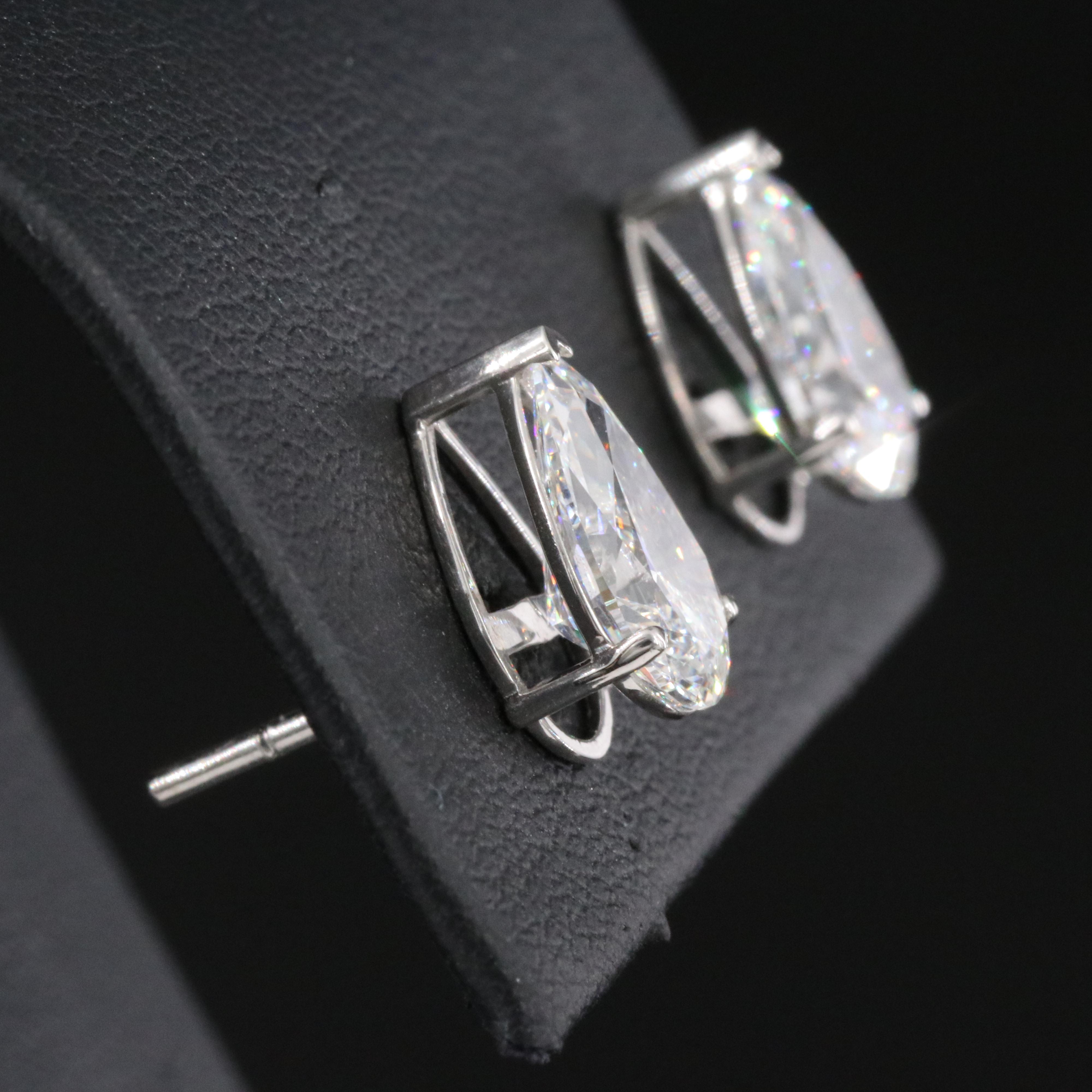 Platinum 3.08 CTW Lab Grown Diamond Stud Earrings with IGI Reports