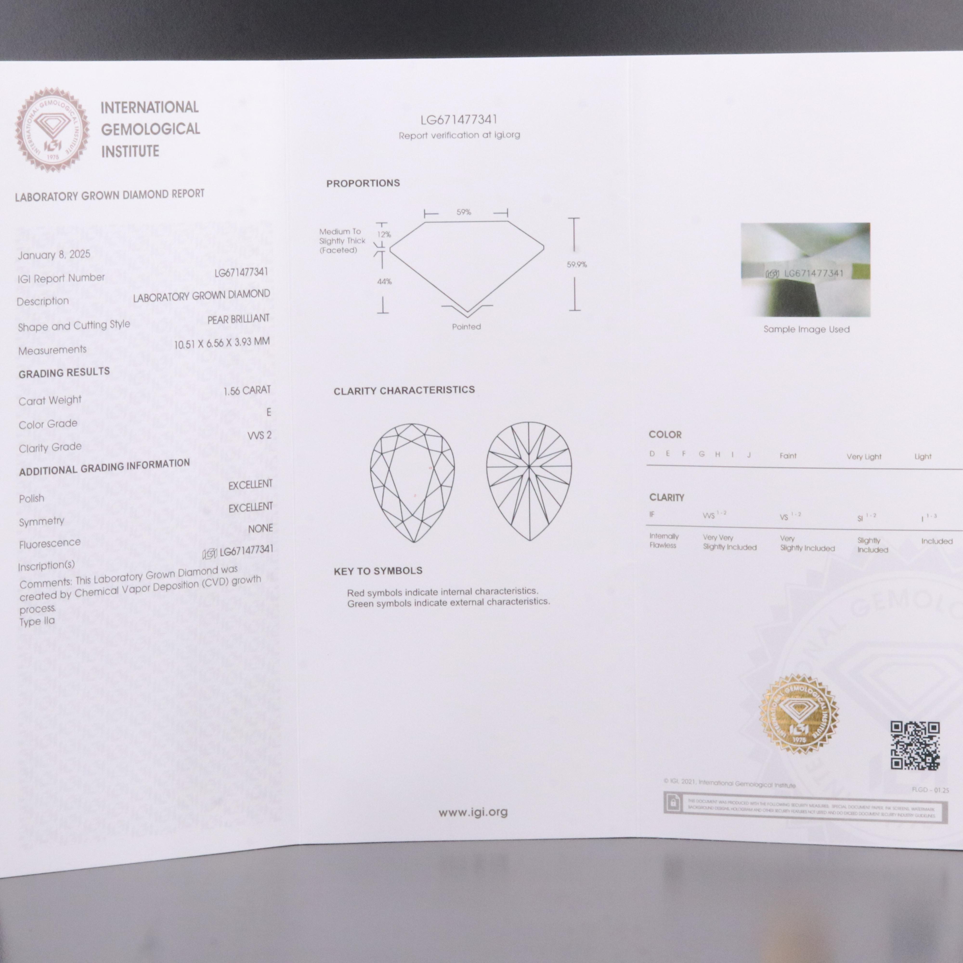 Platinum 3.08 CTW Lab Grown Diamond Stud Earrings with IGI Reports