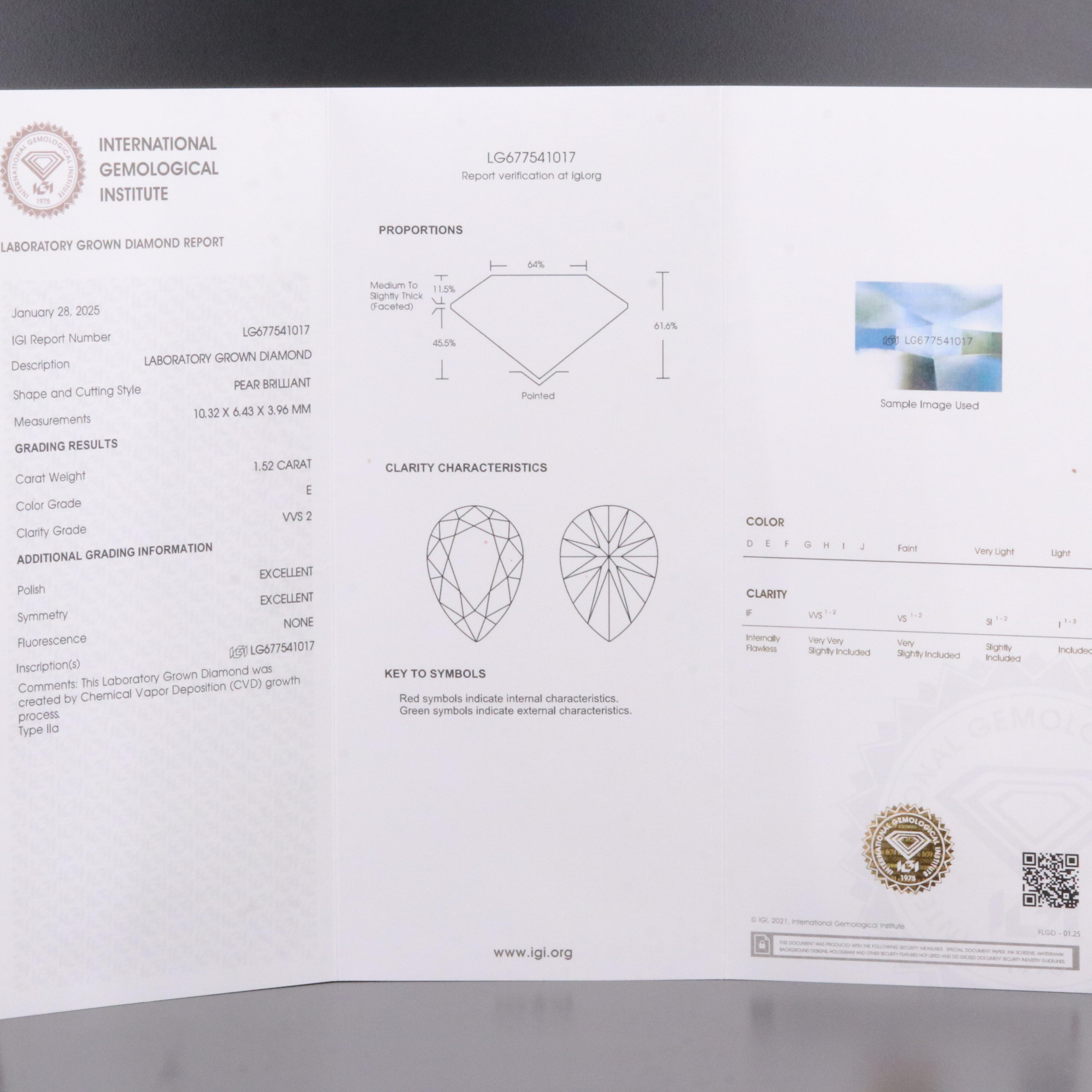 Platinum 3.08 CTW Lab Grown Diamond Stud Earrings with IGI Reports