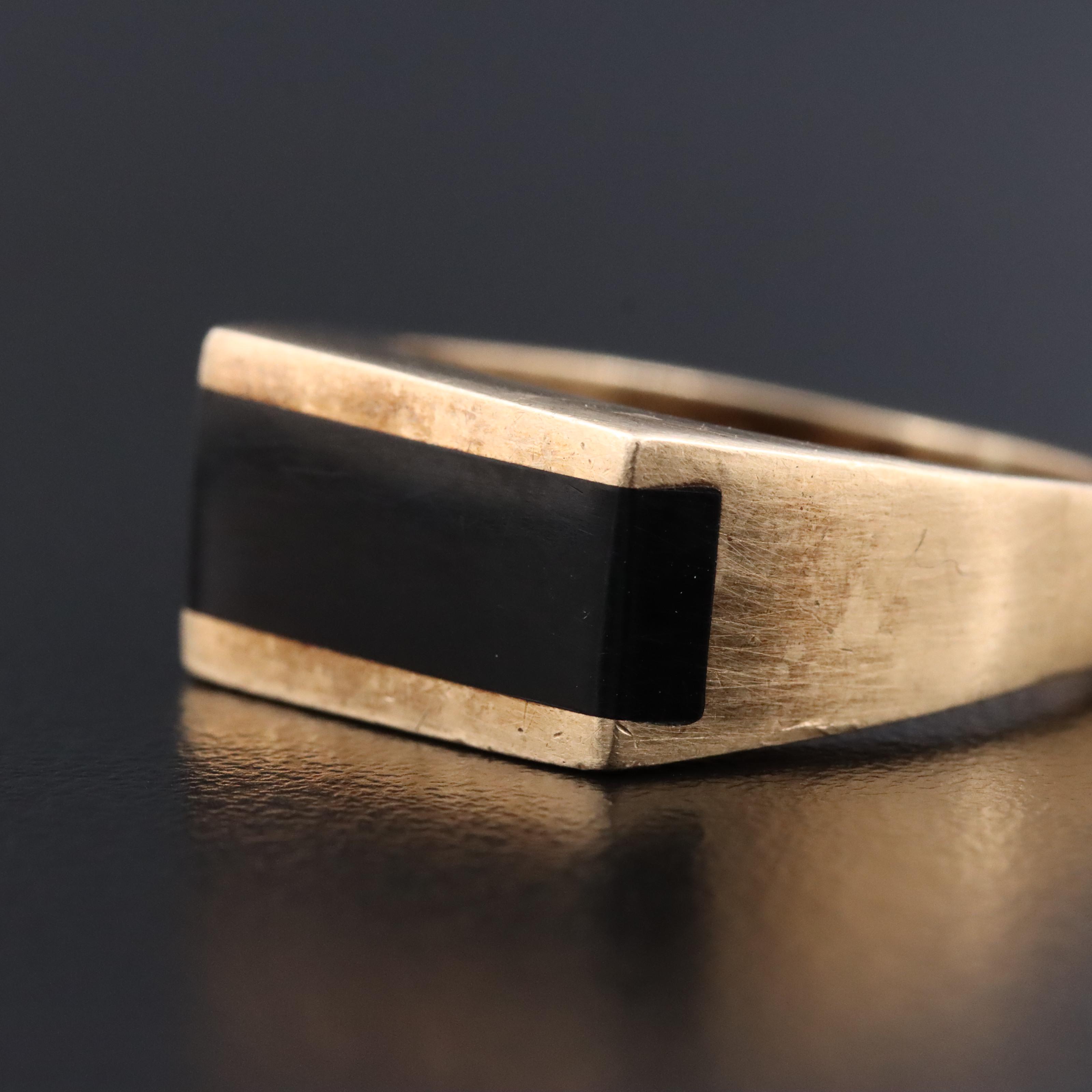Kabana 10K Black Onyx Ring