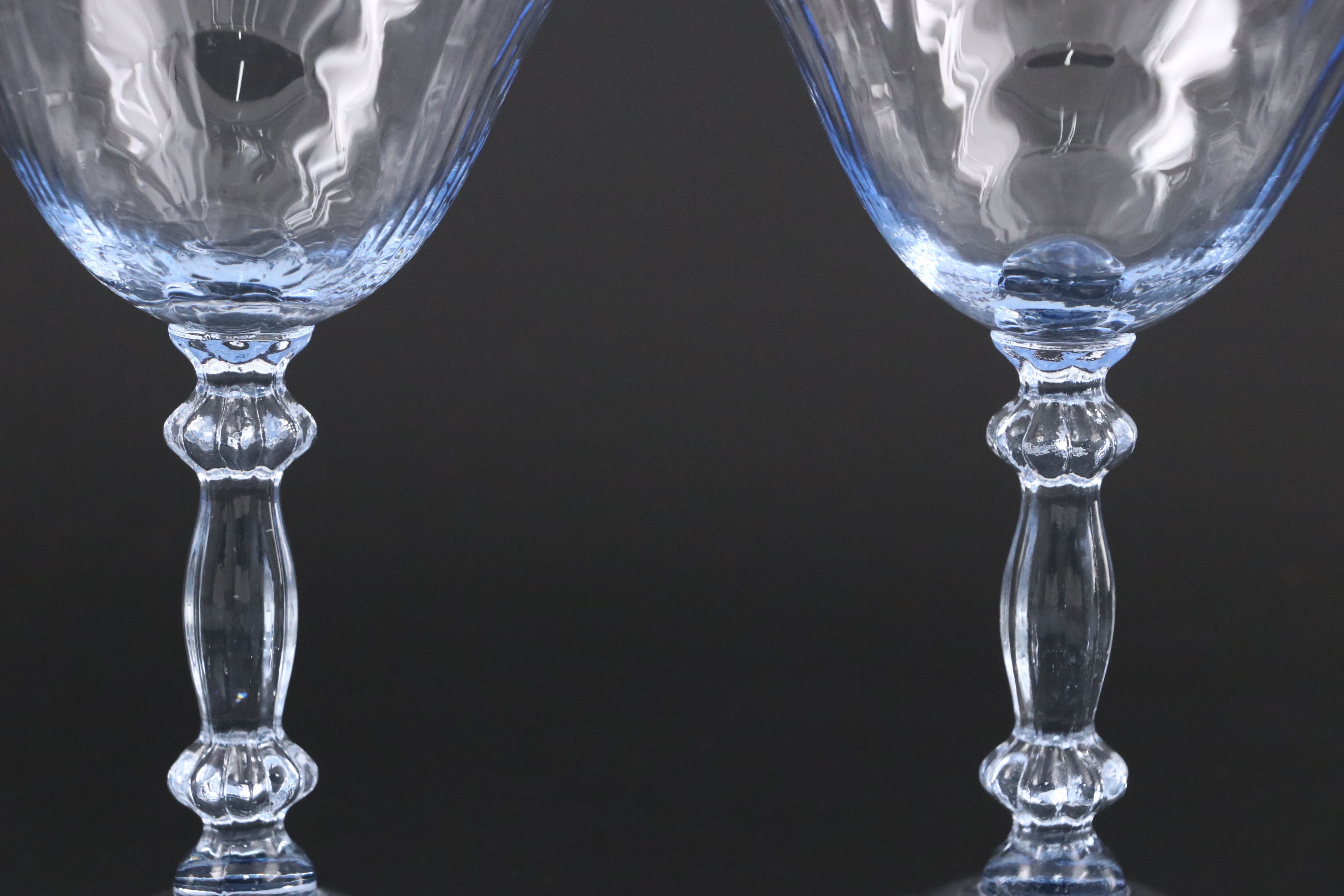 Cambridge "Caprice Moonlight Blue" Glass Coupes, Early to Mid-20th C.