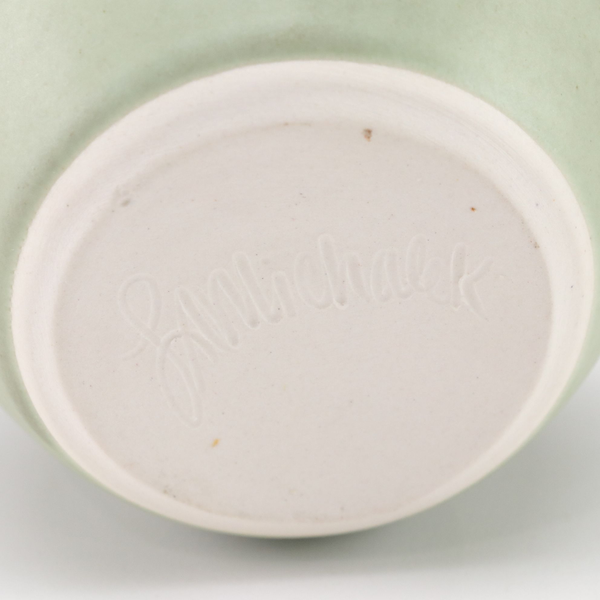 Linda Michalek "Ginkgo" Green Matte Finish Bud Vase