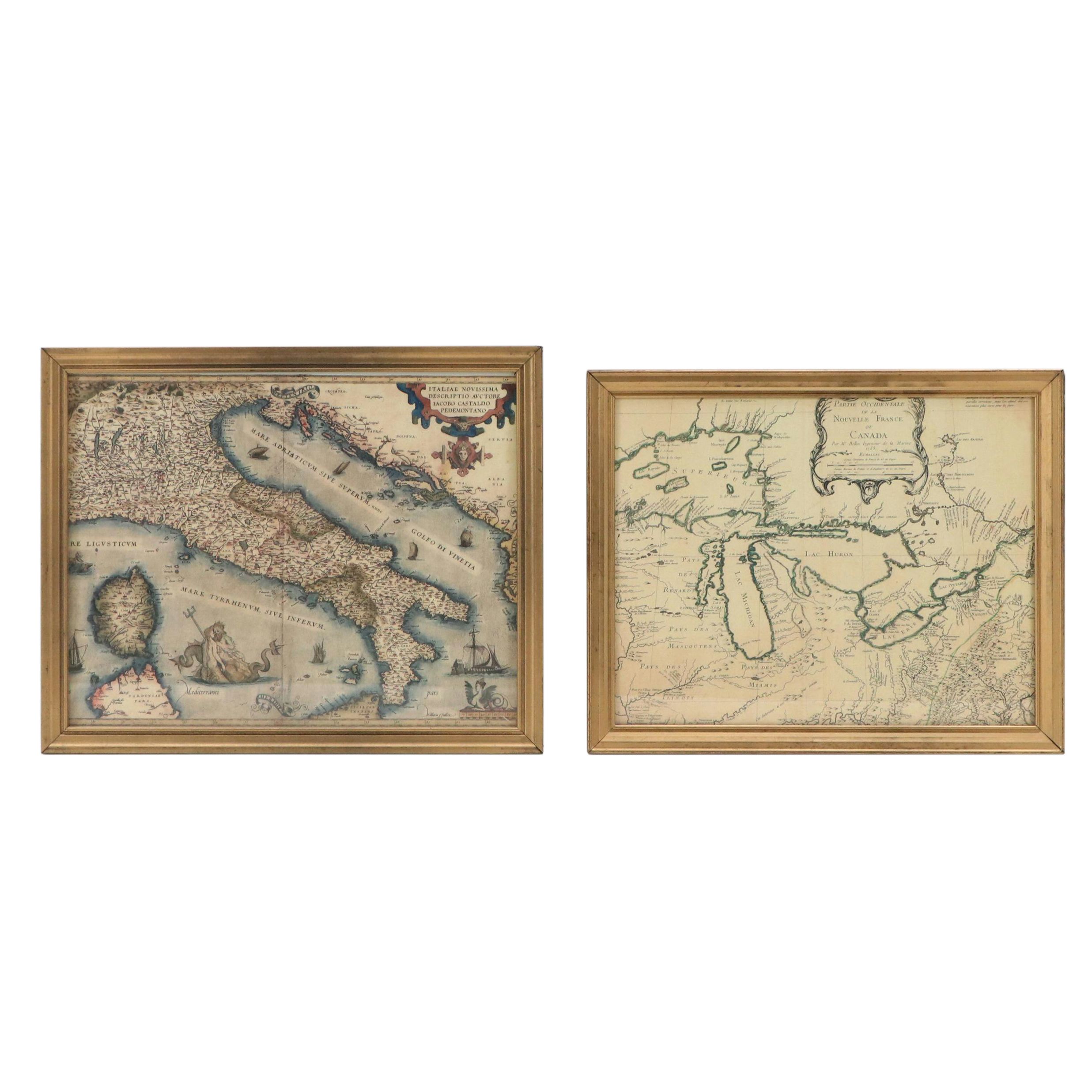 Offset Lithograph Map After Abraham Ortelius of Italy and More