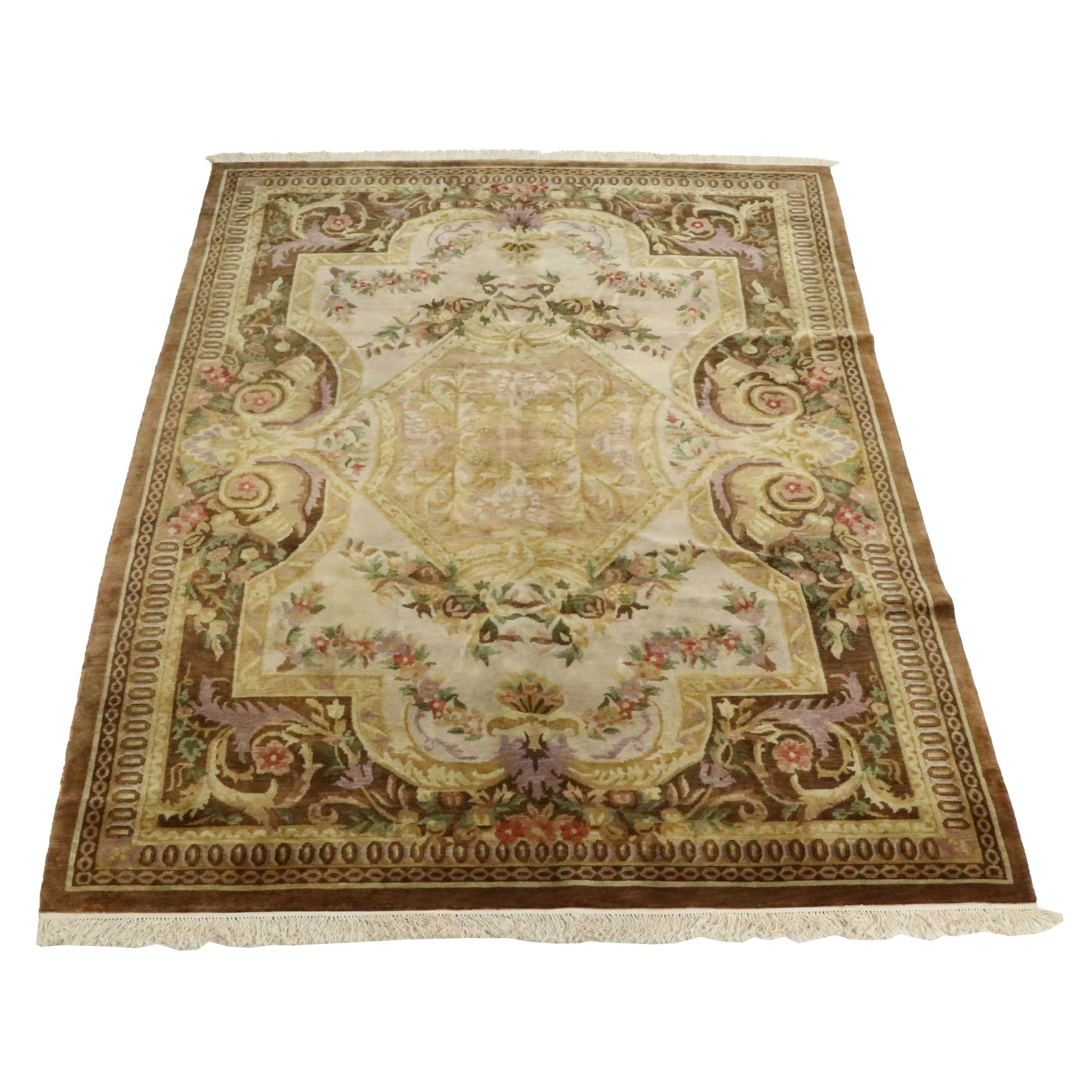 8'6 x 12'5 Hand-Knotted Nepalese French Aubusson Room Sized Rug