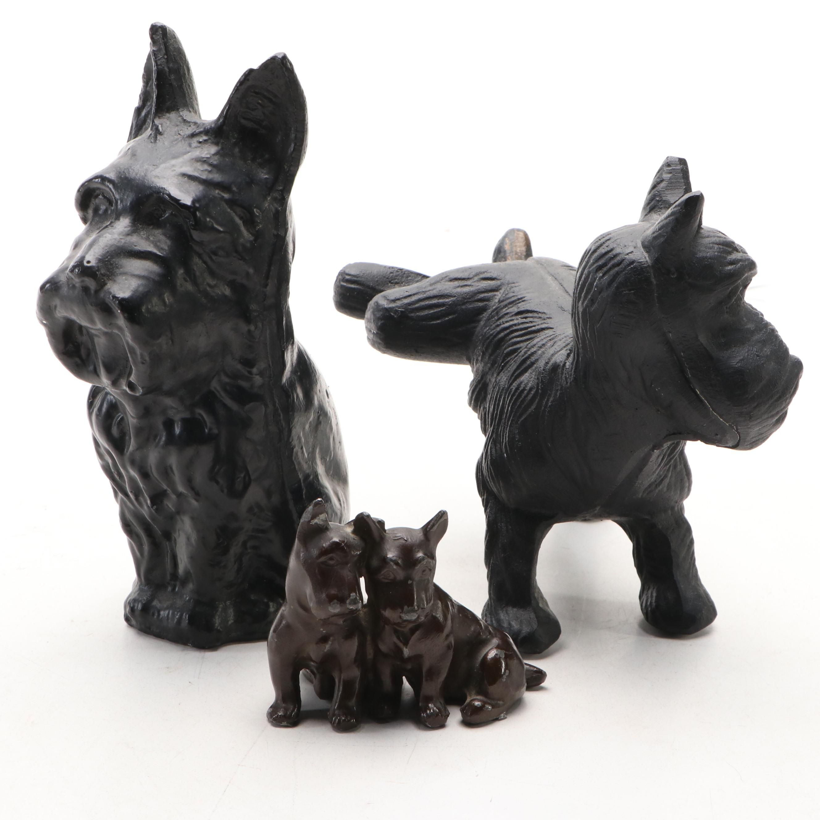 Art Deco Style Scottie Dog Figurine and Door Stop, 20th Century