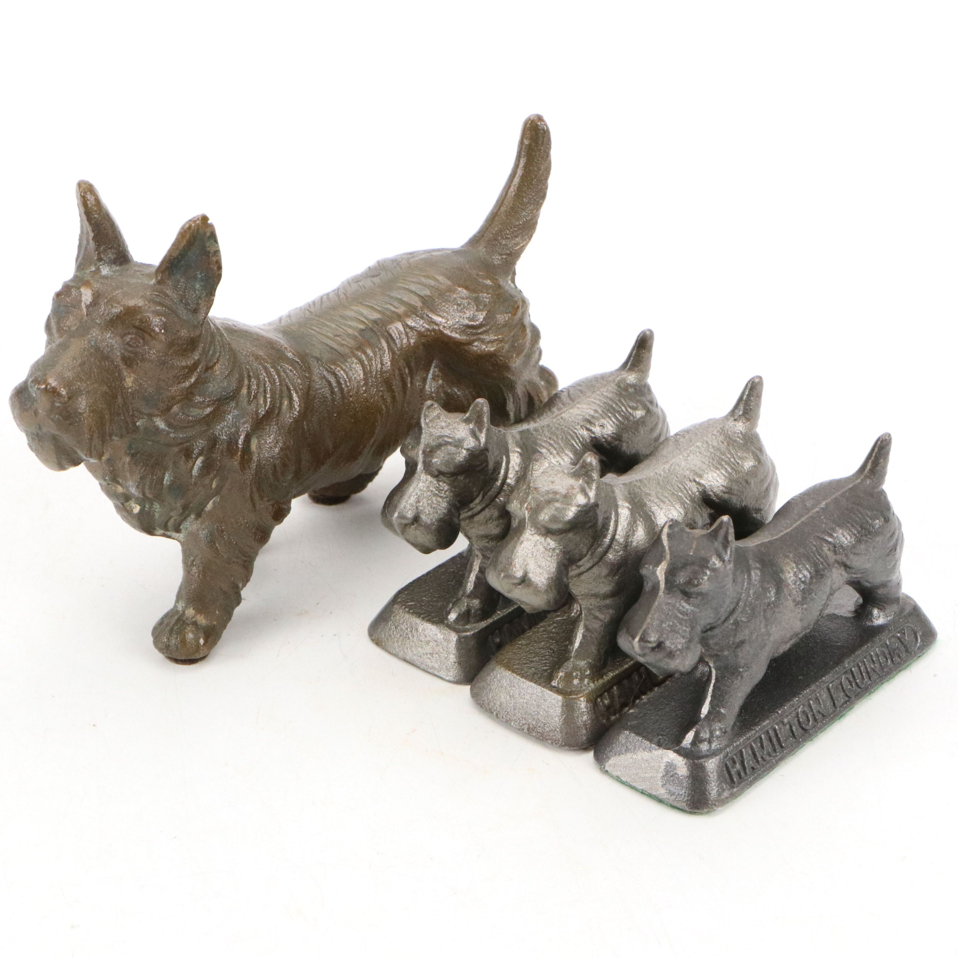 Hamilton Foundry Scottish Terrier Paperweights with Other Cast Metal Dog