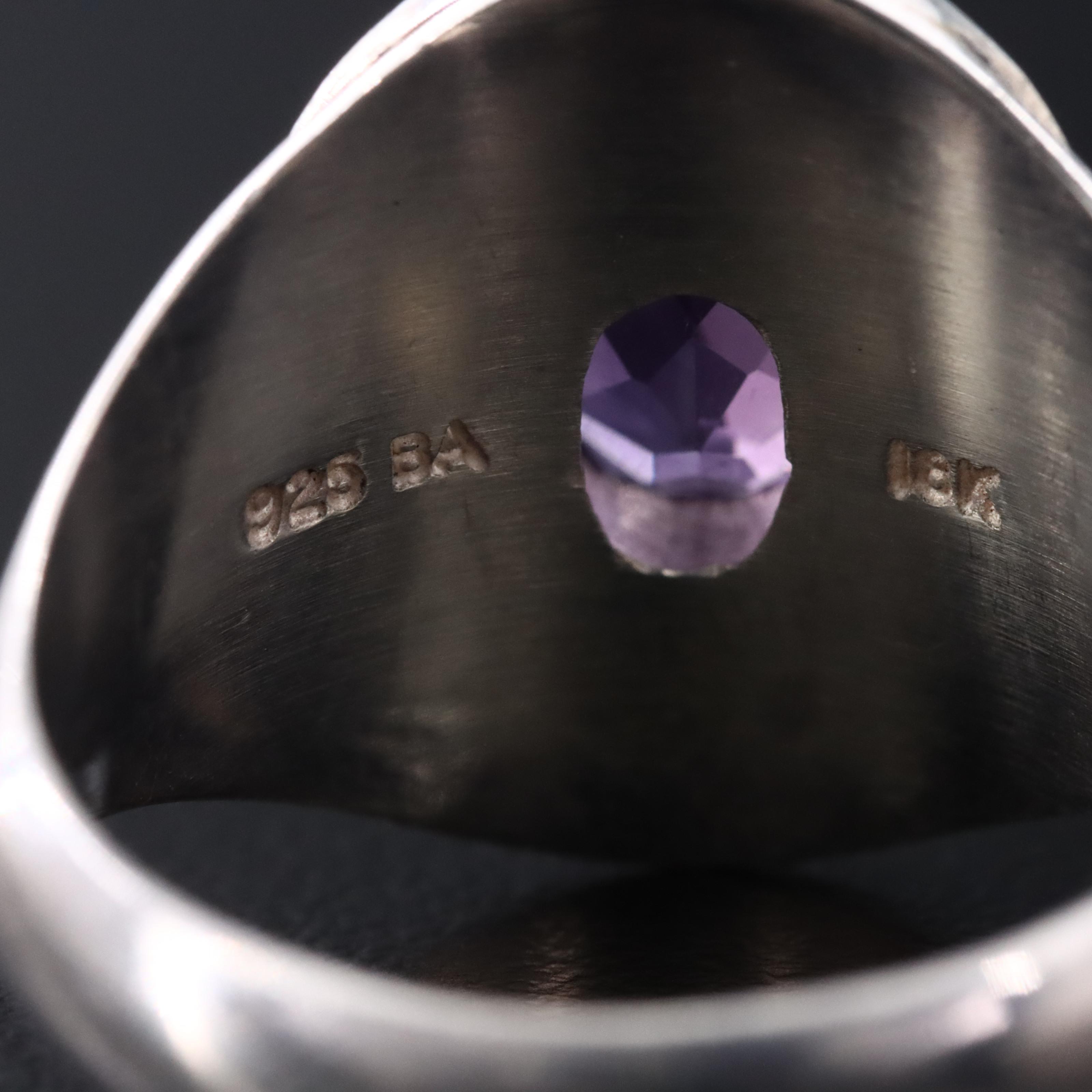 Sterling Amethyst Ring with 18K Accent