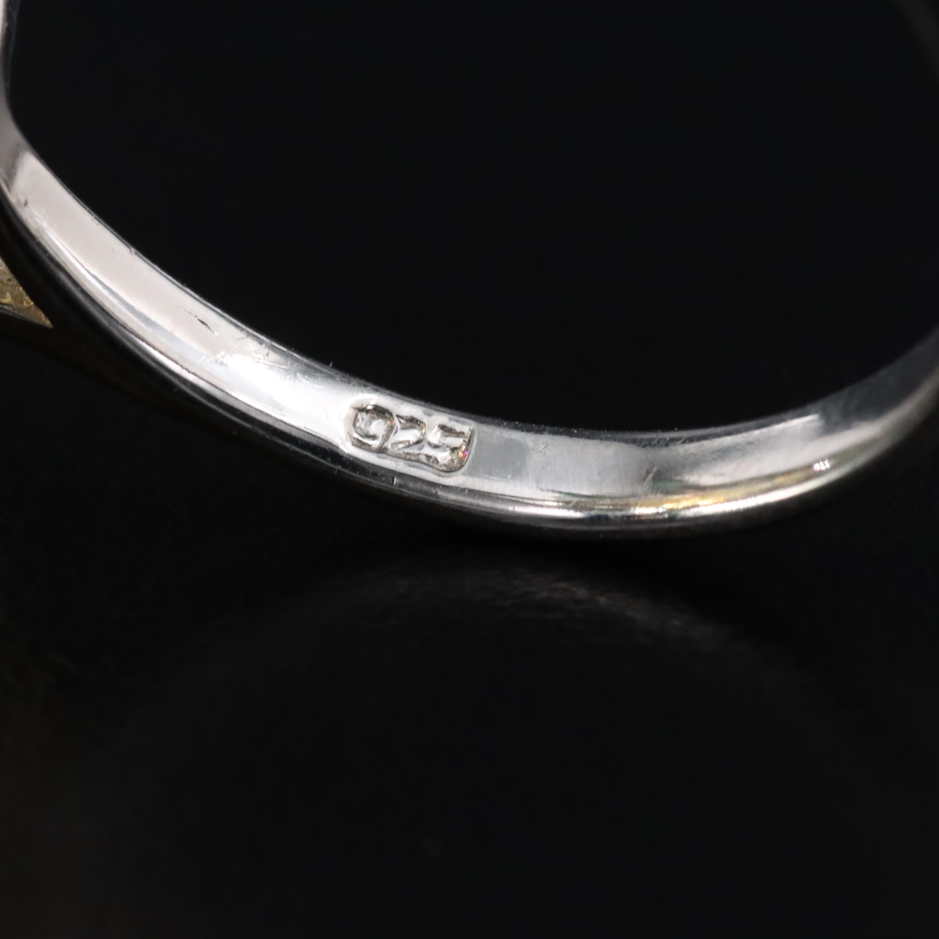 Sterling Citrine and Emerald Ring