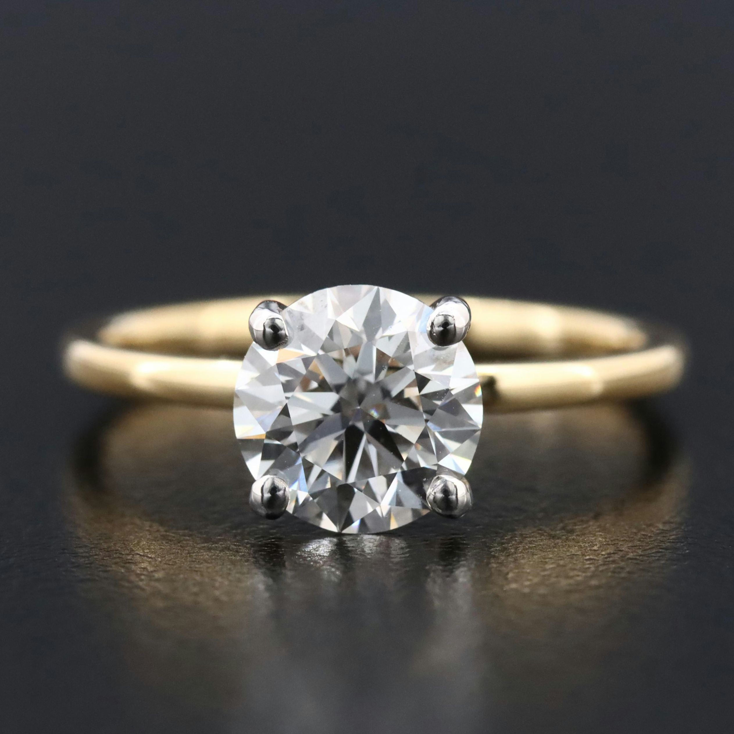 14K 1.44 CT Lab Grown Solitaire Diamond Ring with IGI Report