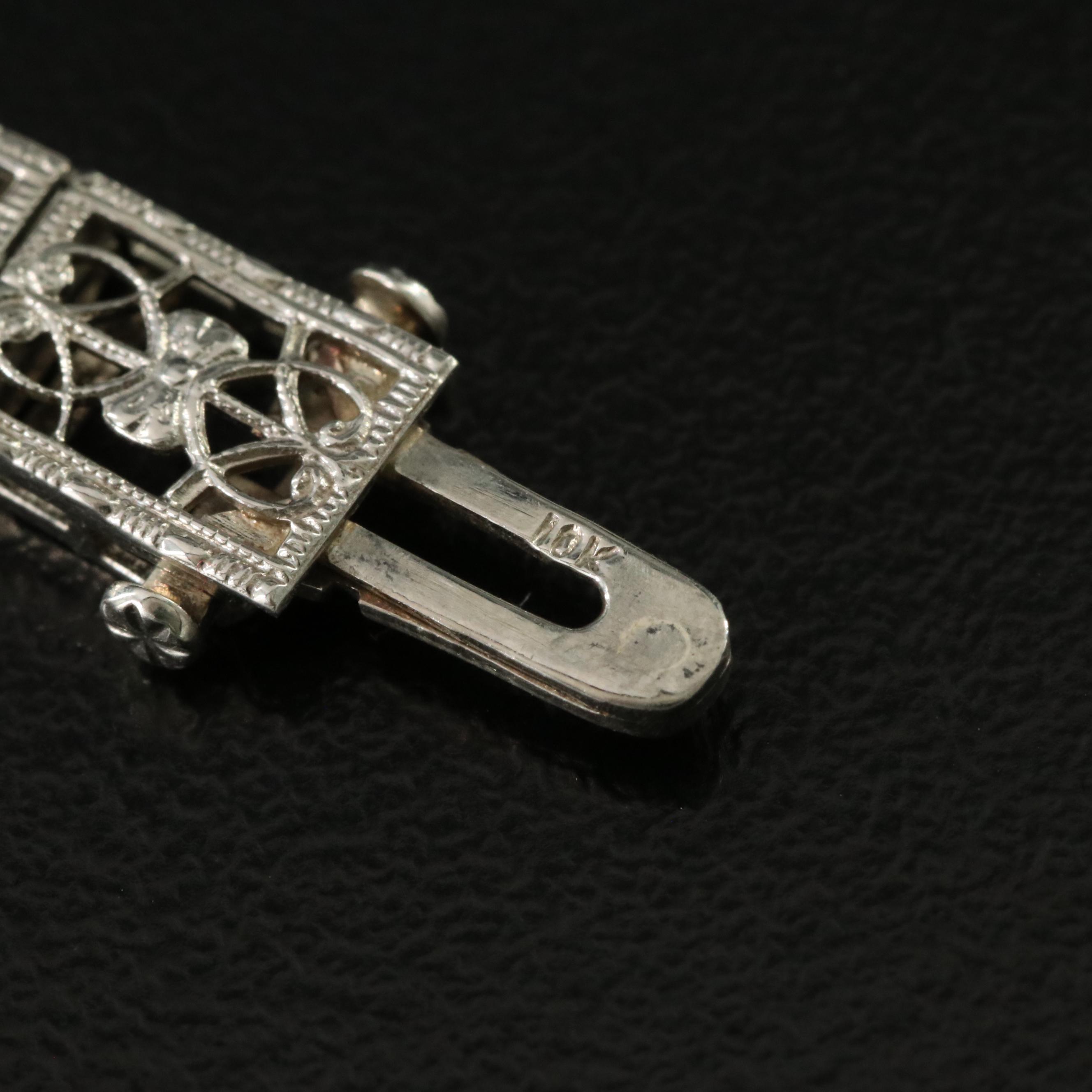 Art Deco 10K Glass Line Bracelet