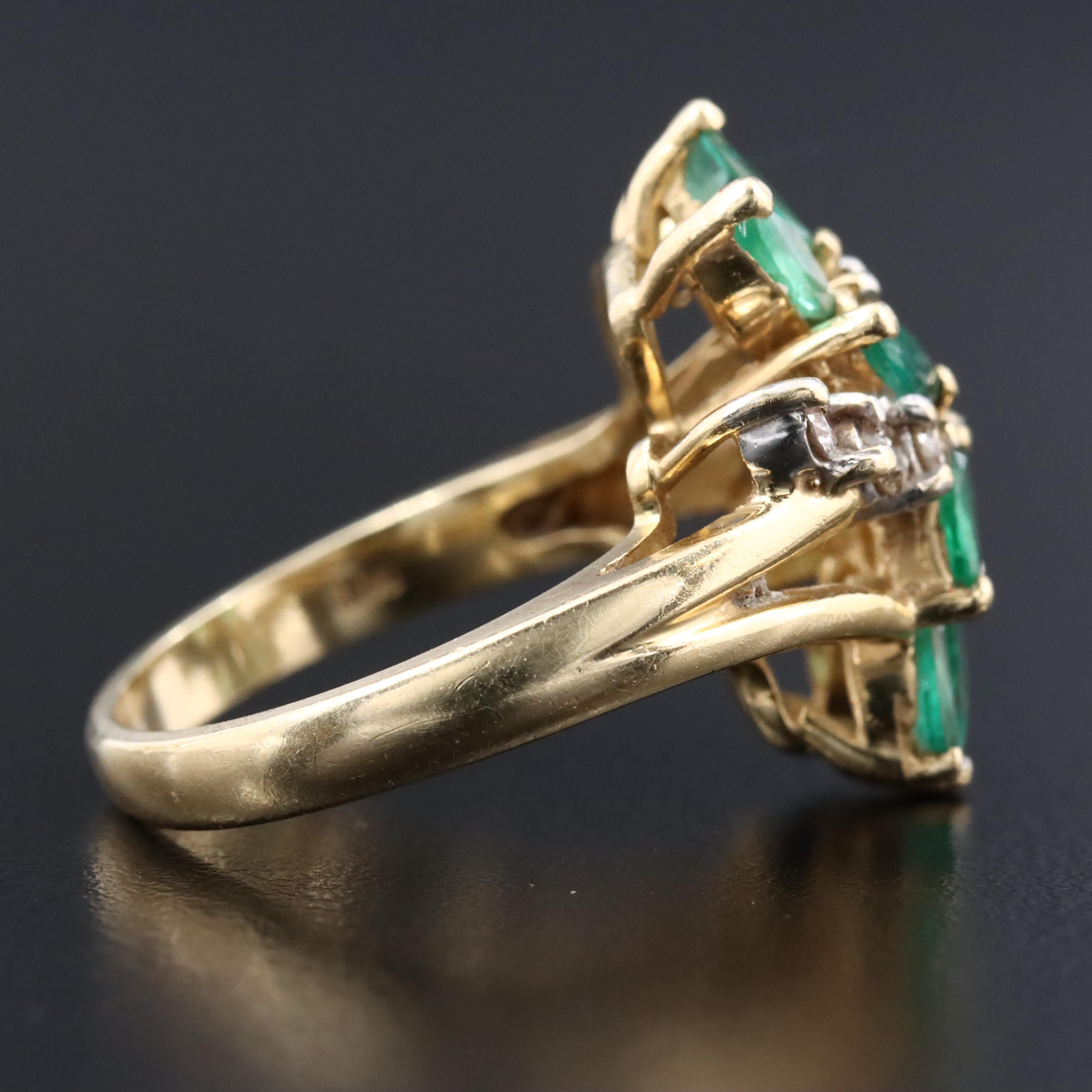 14K Emerald and Diamond Ring