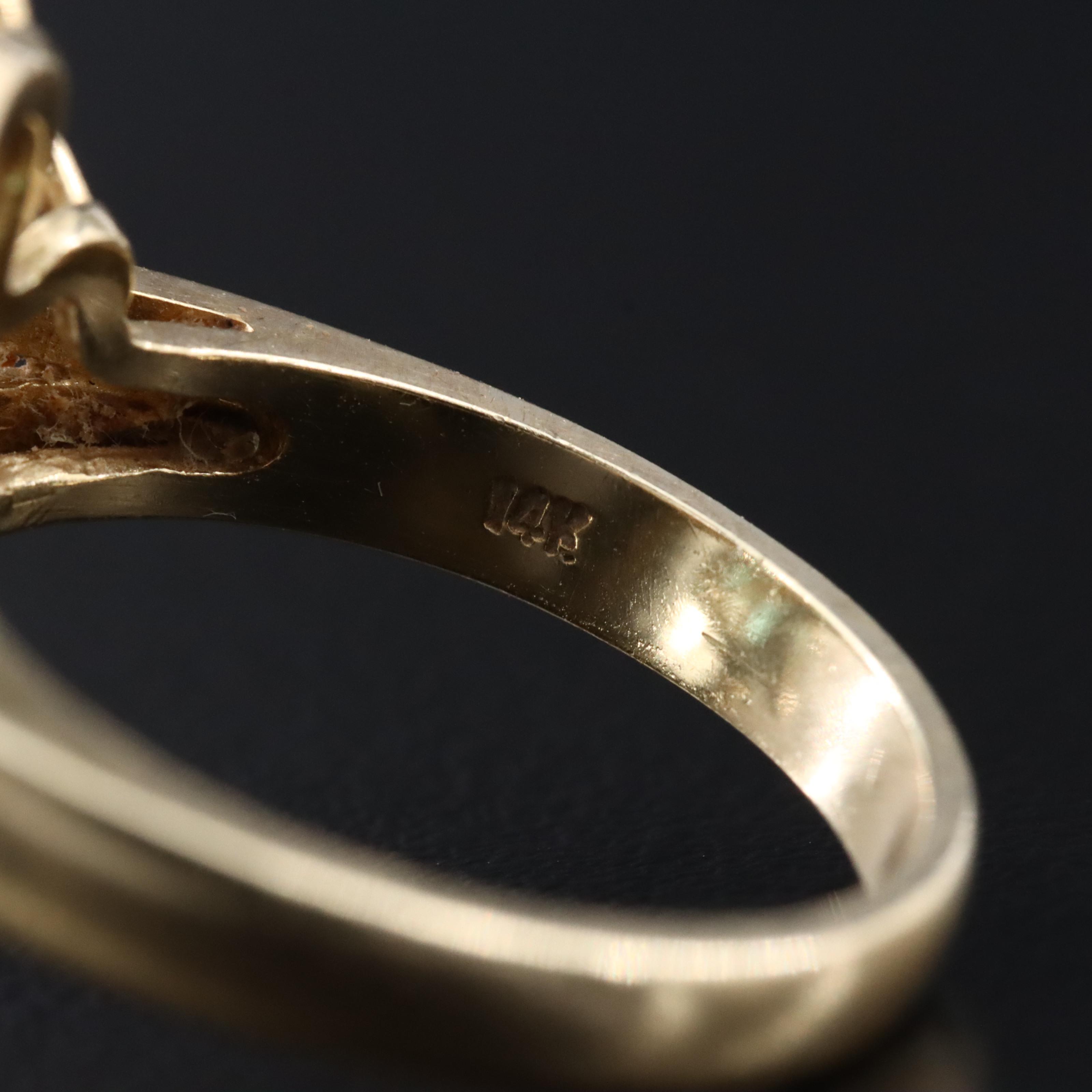 14K Emerald and Diamond Ring