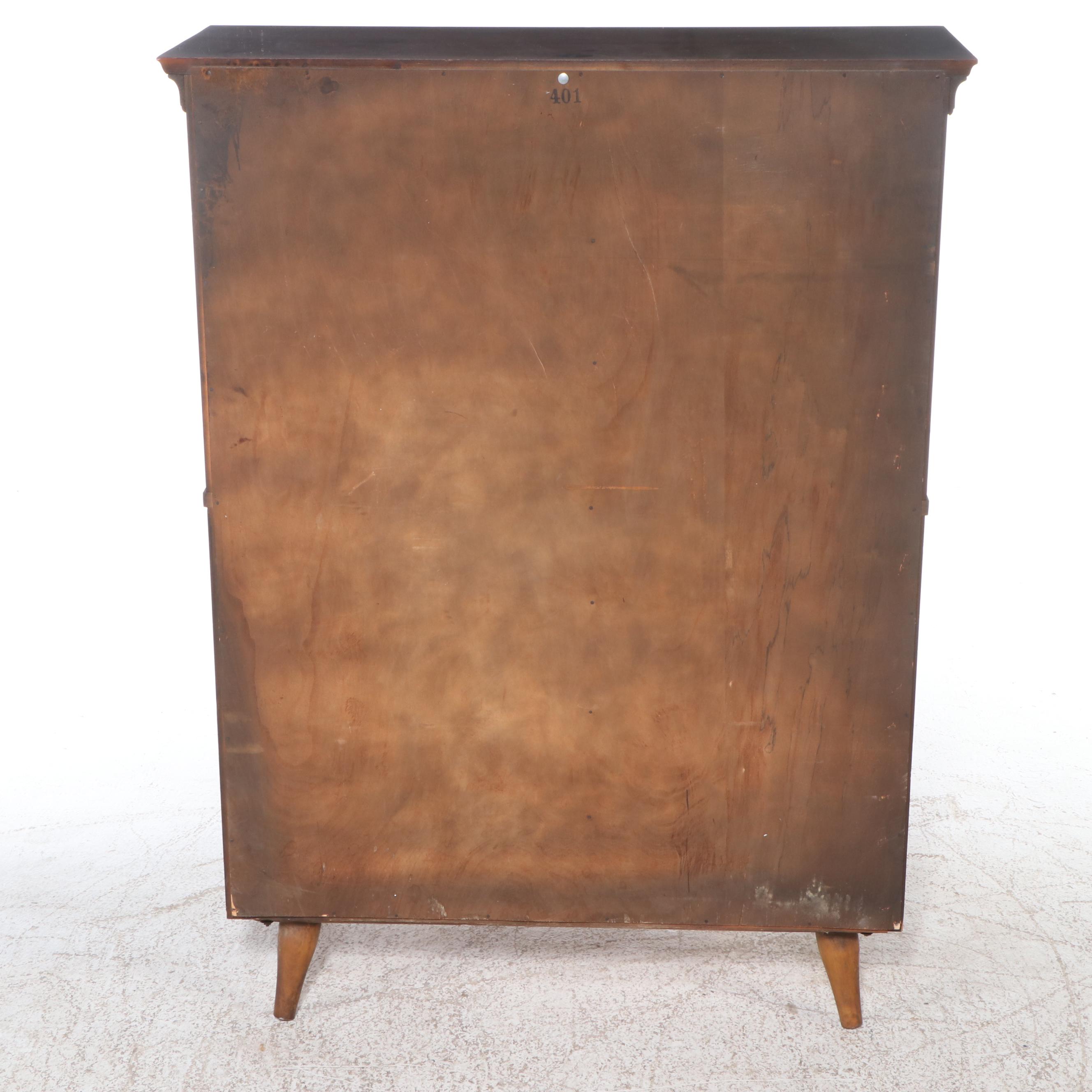 Franklin Shockey Co. Mid Century Modern Burnished Pine Chest on Chest