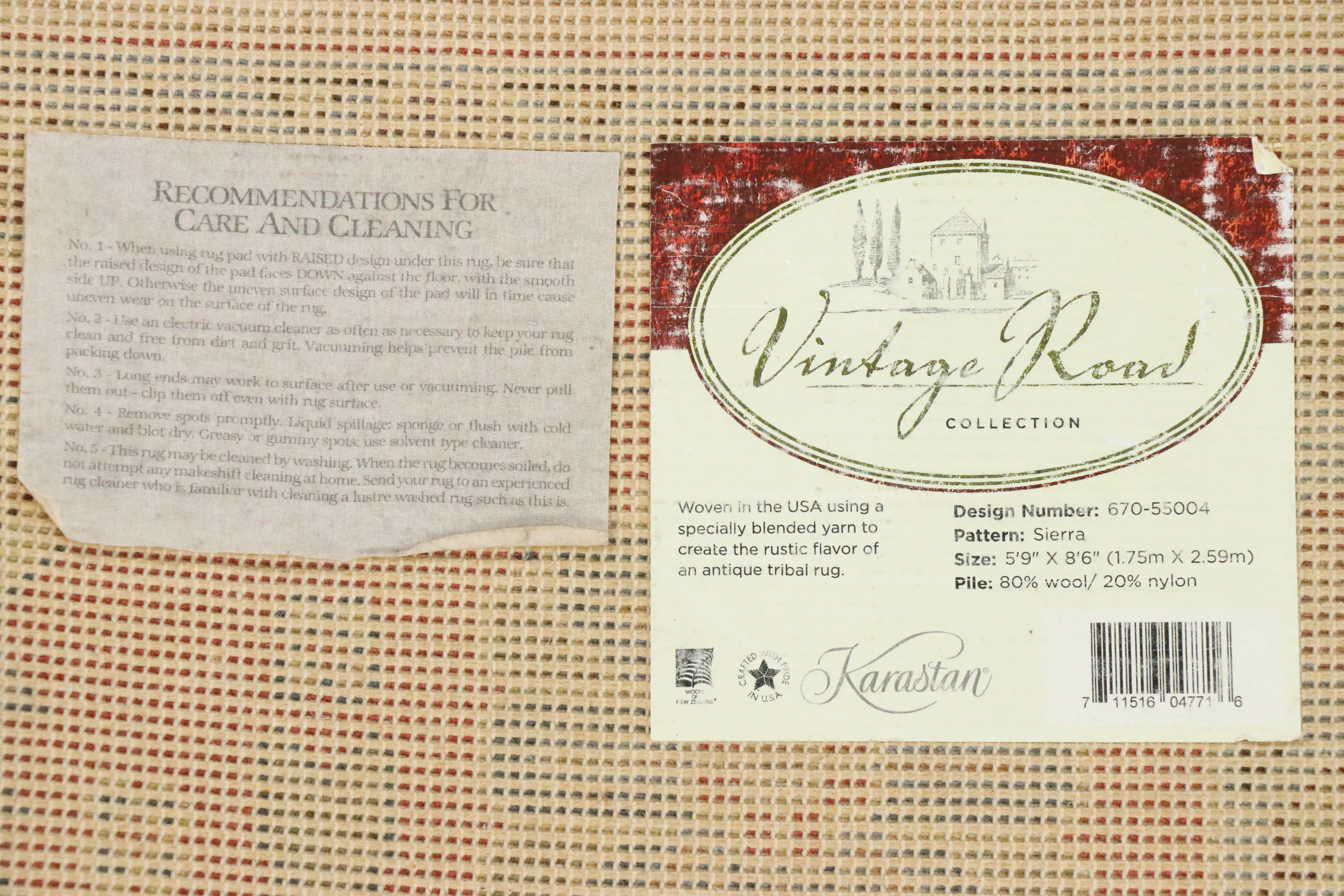 5'9 x 8'10 Machine Made Karastan Vintage Road Collection Area Rug