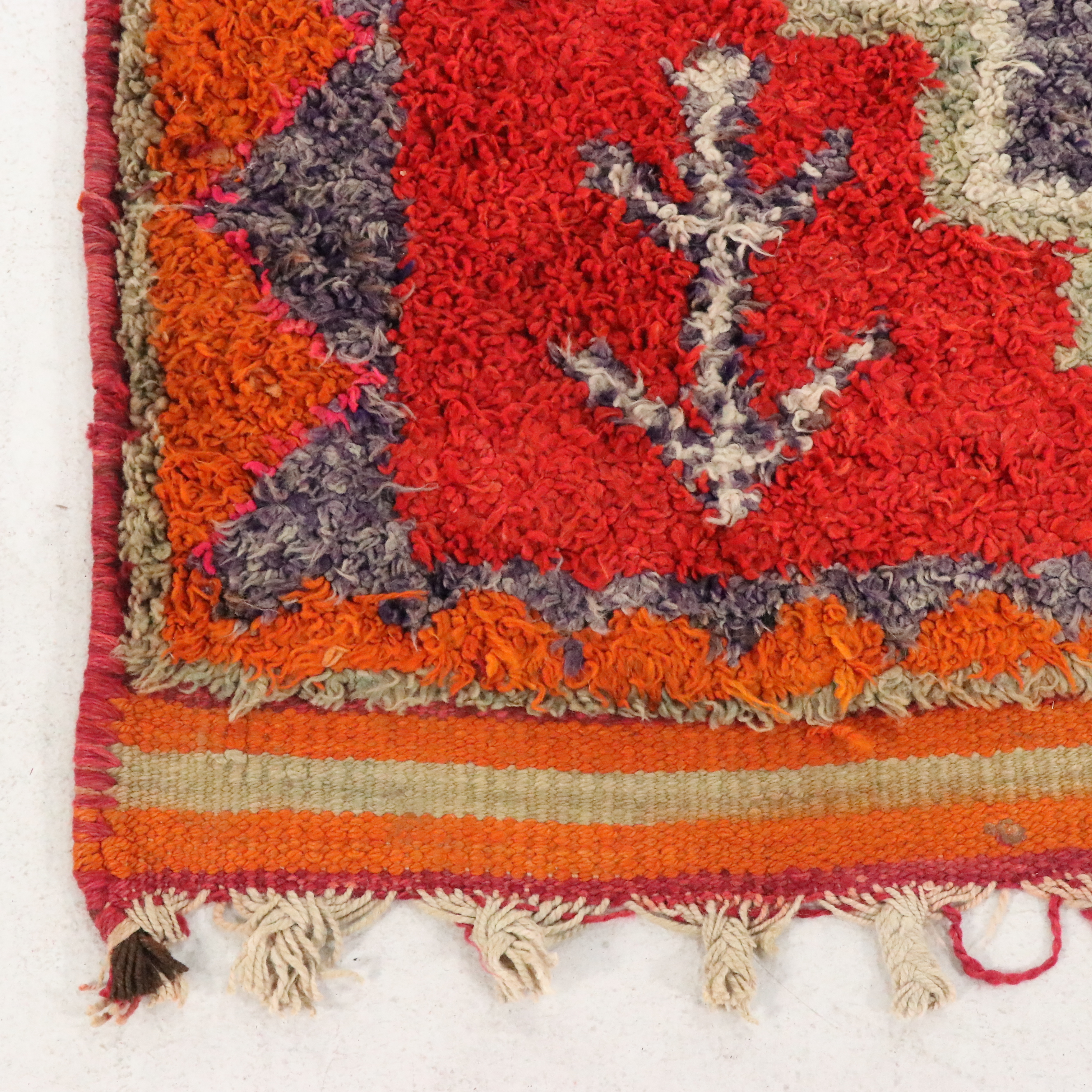 3'7 x 10'7 Hand-Knotted Moroccan Berber Carpet Runner Long Rug