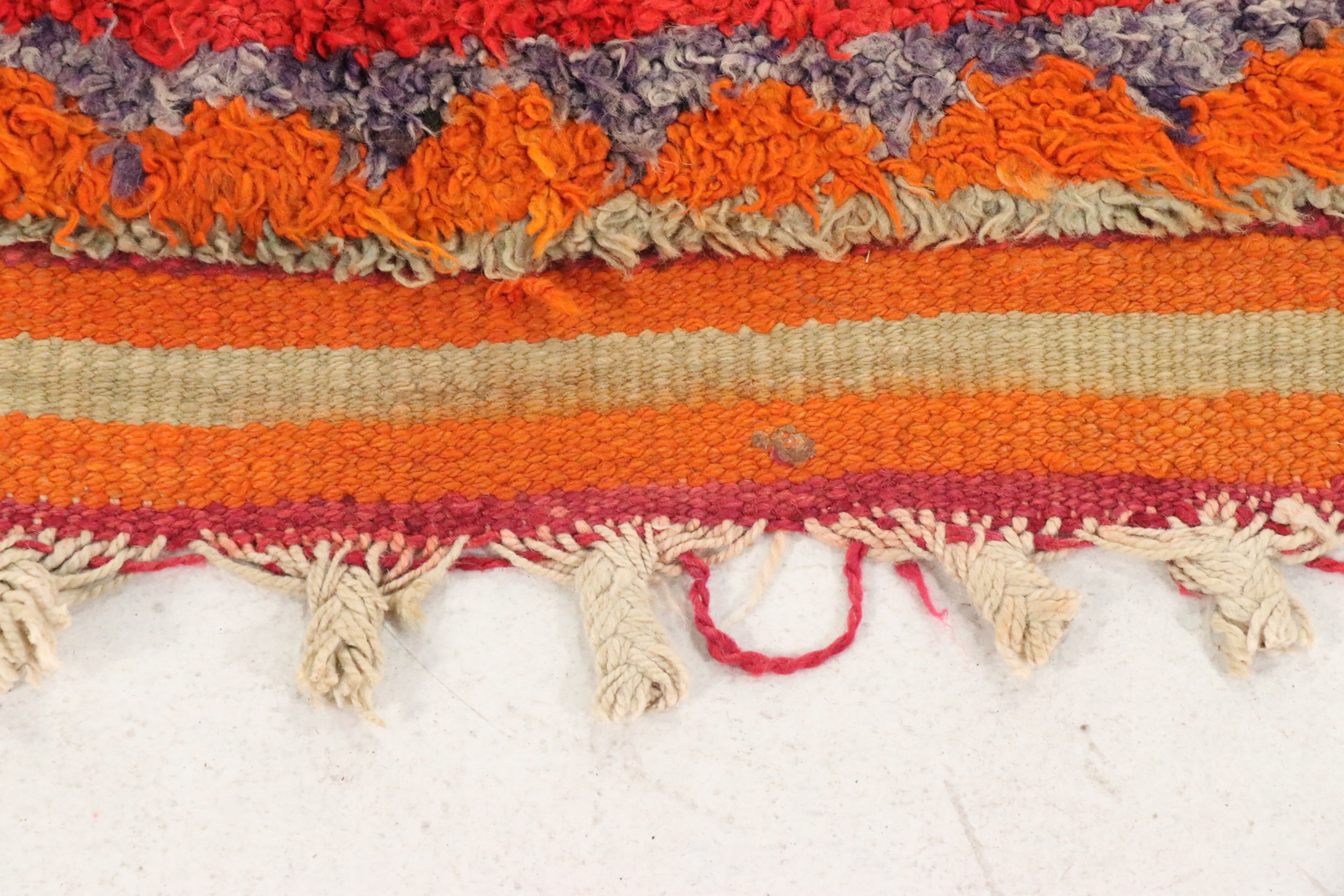 3'7 x 10'7 Hand-Knotted Moroccan Berber Carpet Runner Long Rug