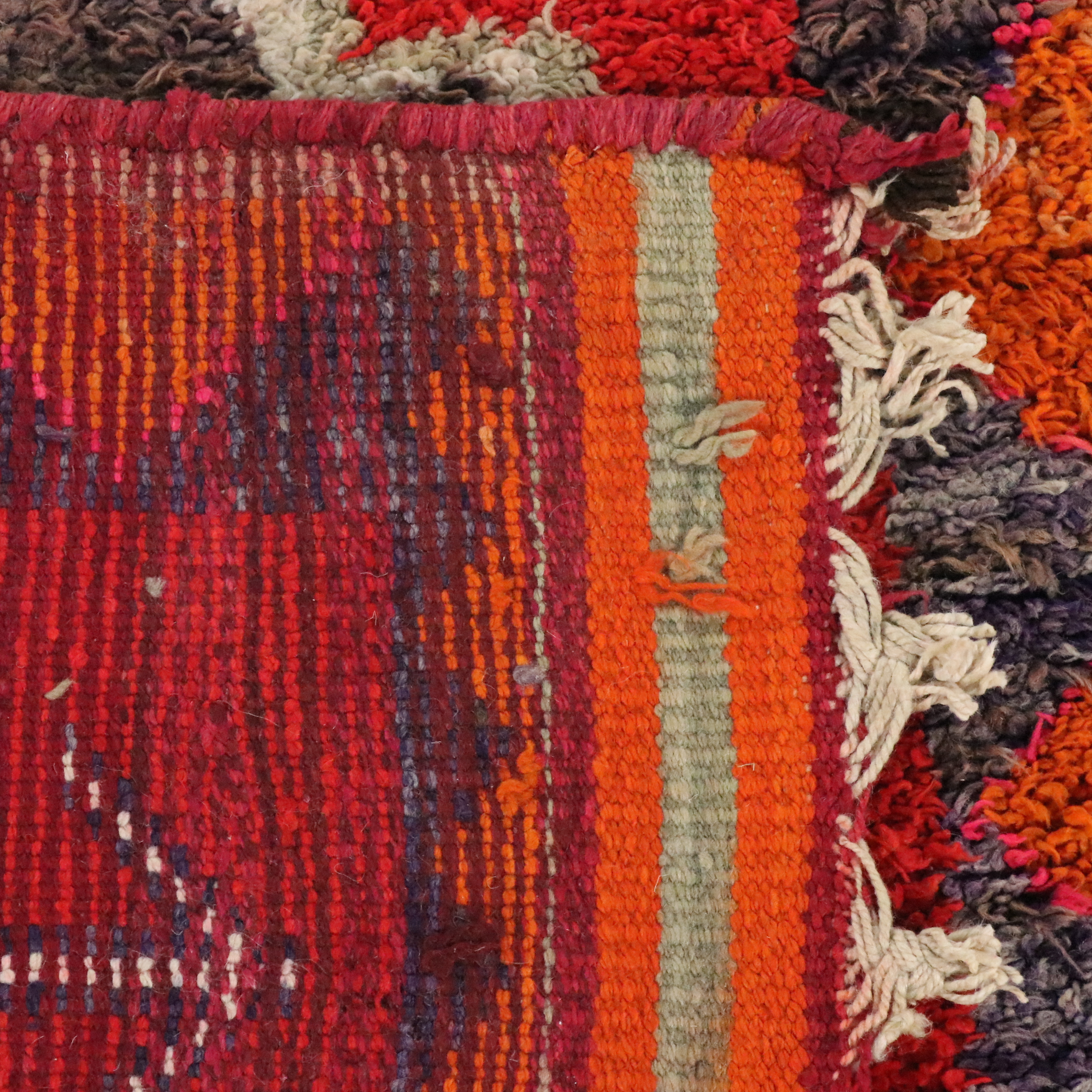 3'7 x 10'7 Hand-Knotted Moroccan Berber Carpet Runner Long Rug