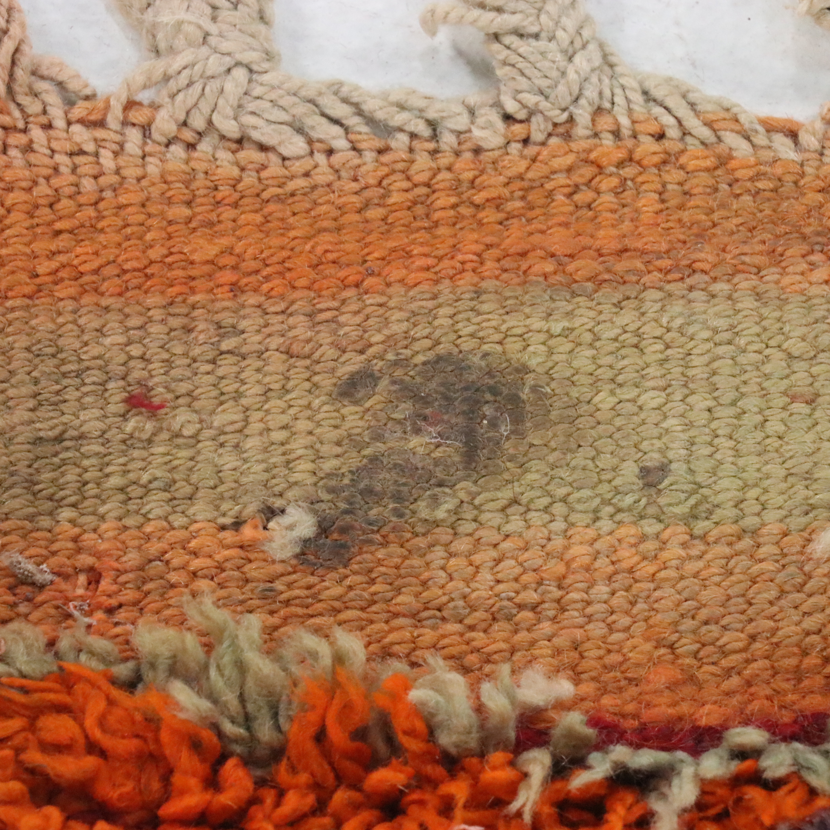 3'7 x 10'7 Hand-Knotted Moroccan Berber Carpet Runner Long Rug