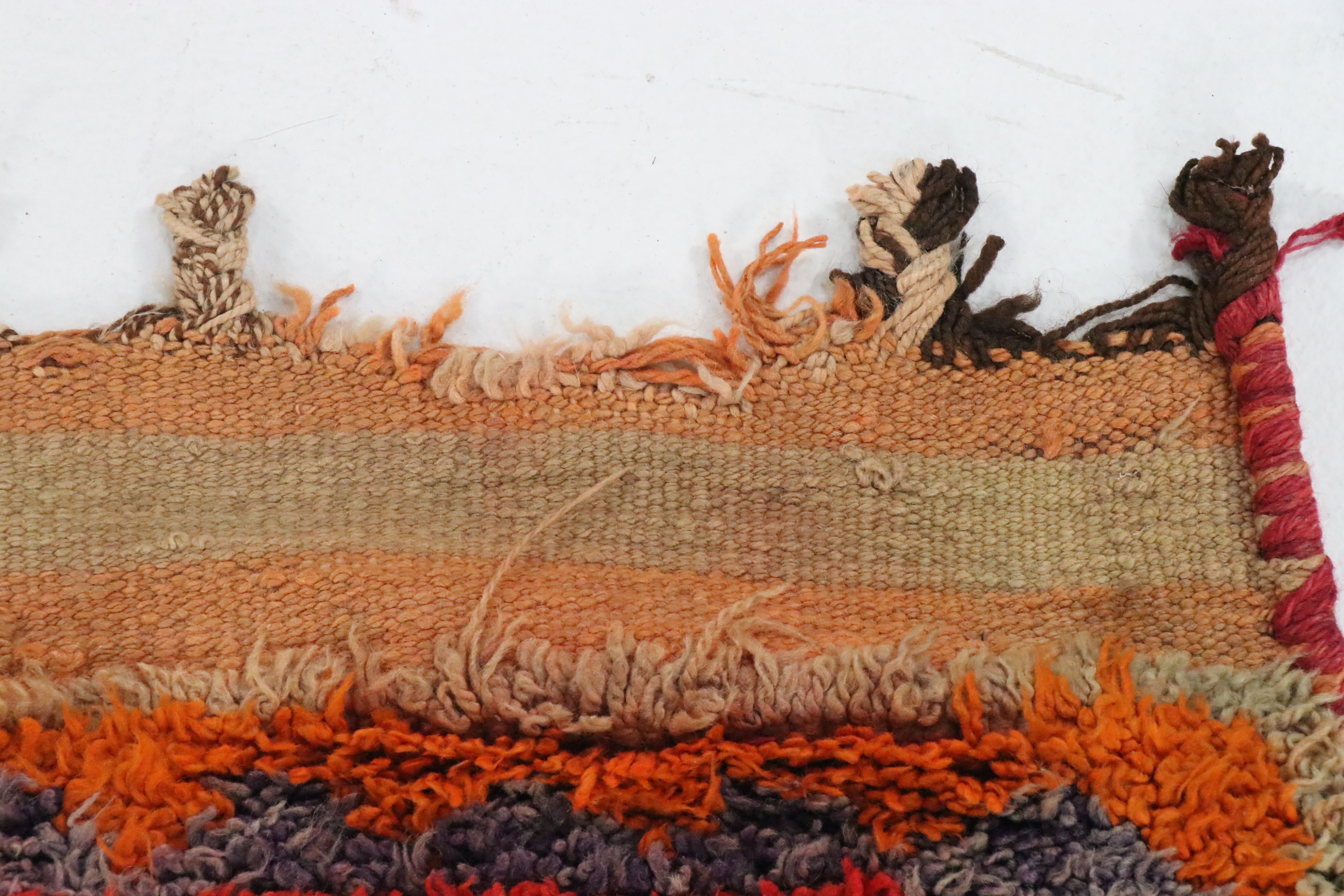 3'7 x 10'7 Hand-Knotted Moroccan Berber Carpet Runner Long Rug