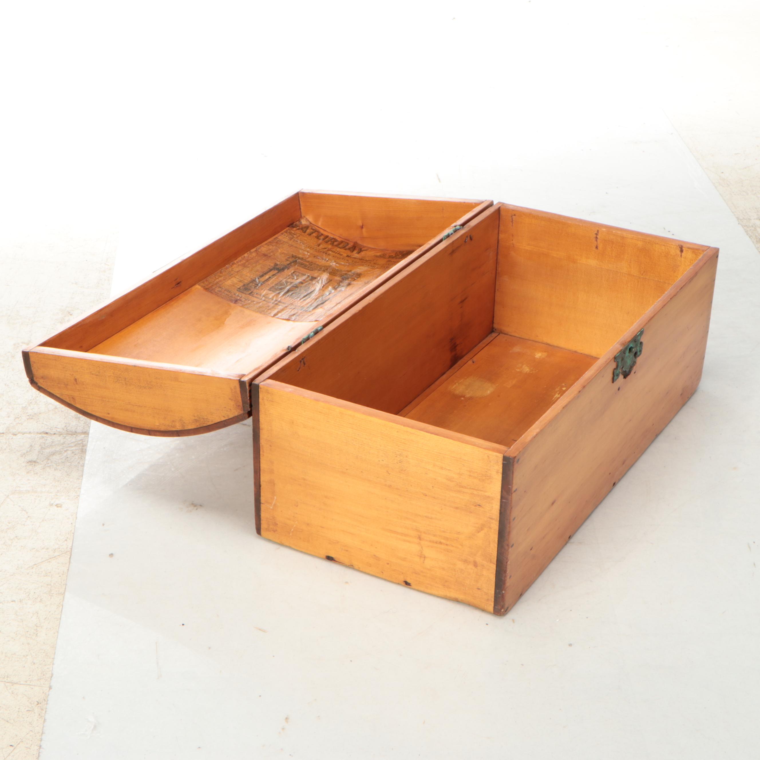 Elm Dome Top Trunk with Verdigris Patinated Hardware