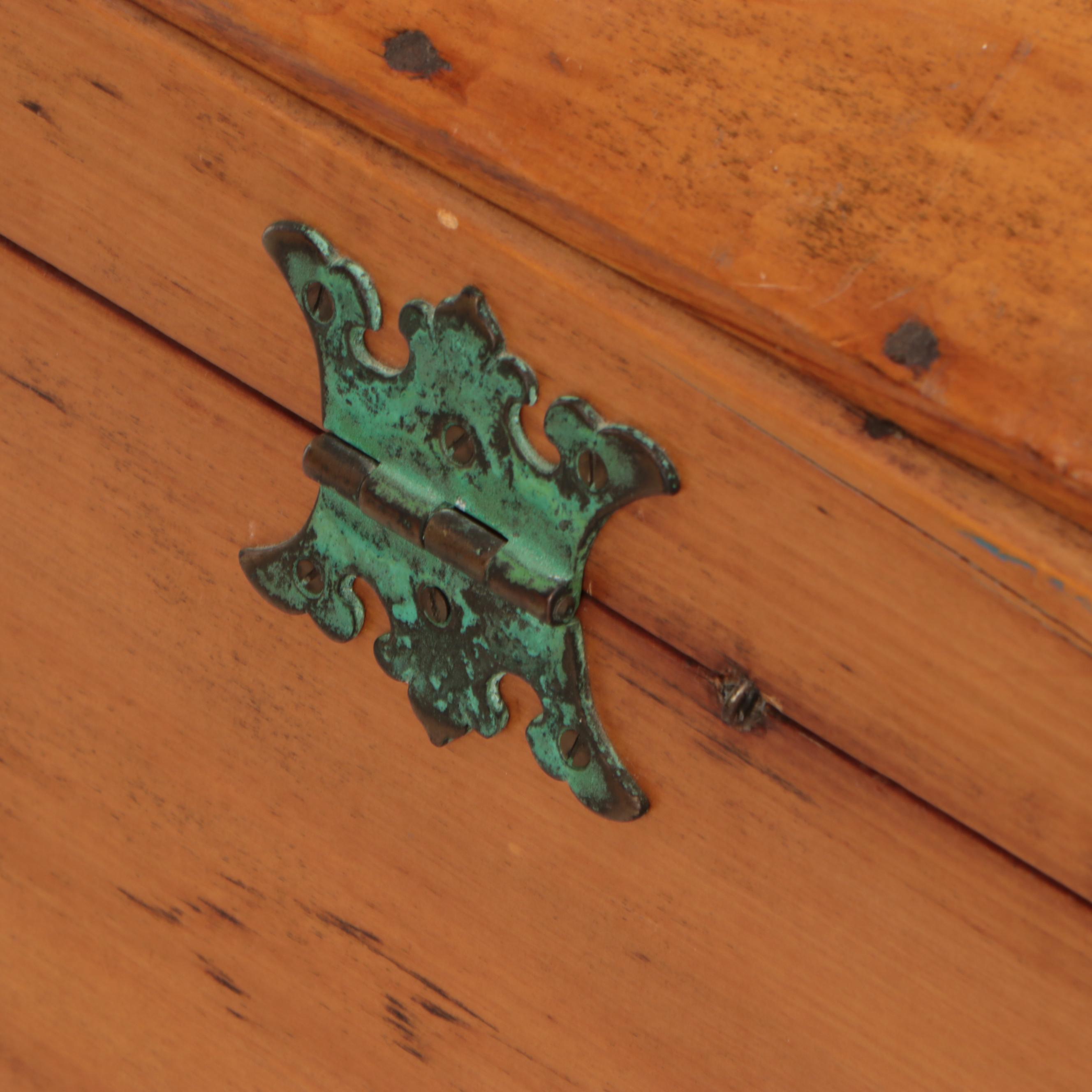 Elm Dome Top Trunk with Verdigris Patinated Hardware