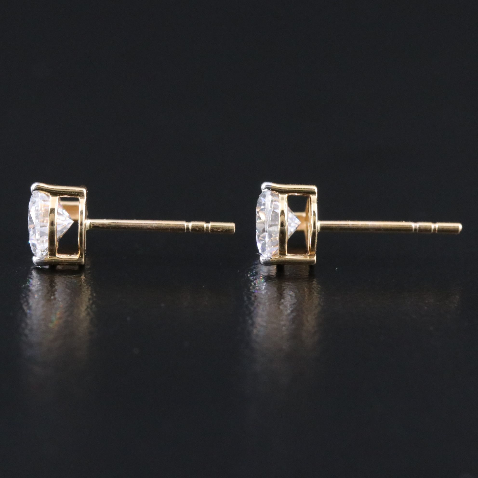 14K 1.90 CTW Lab Grown Diamond Stud Earrings with IGI Reports