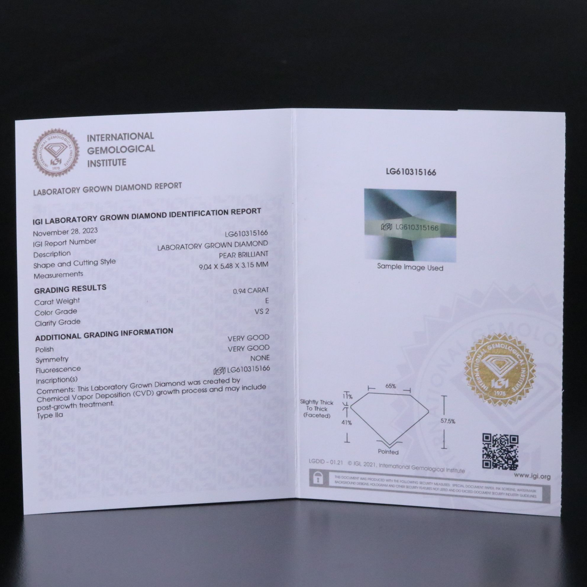 14K 1.90 CTW Lab Grown Diamond Stud Earrings with IGI Reports