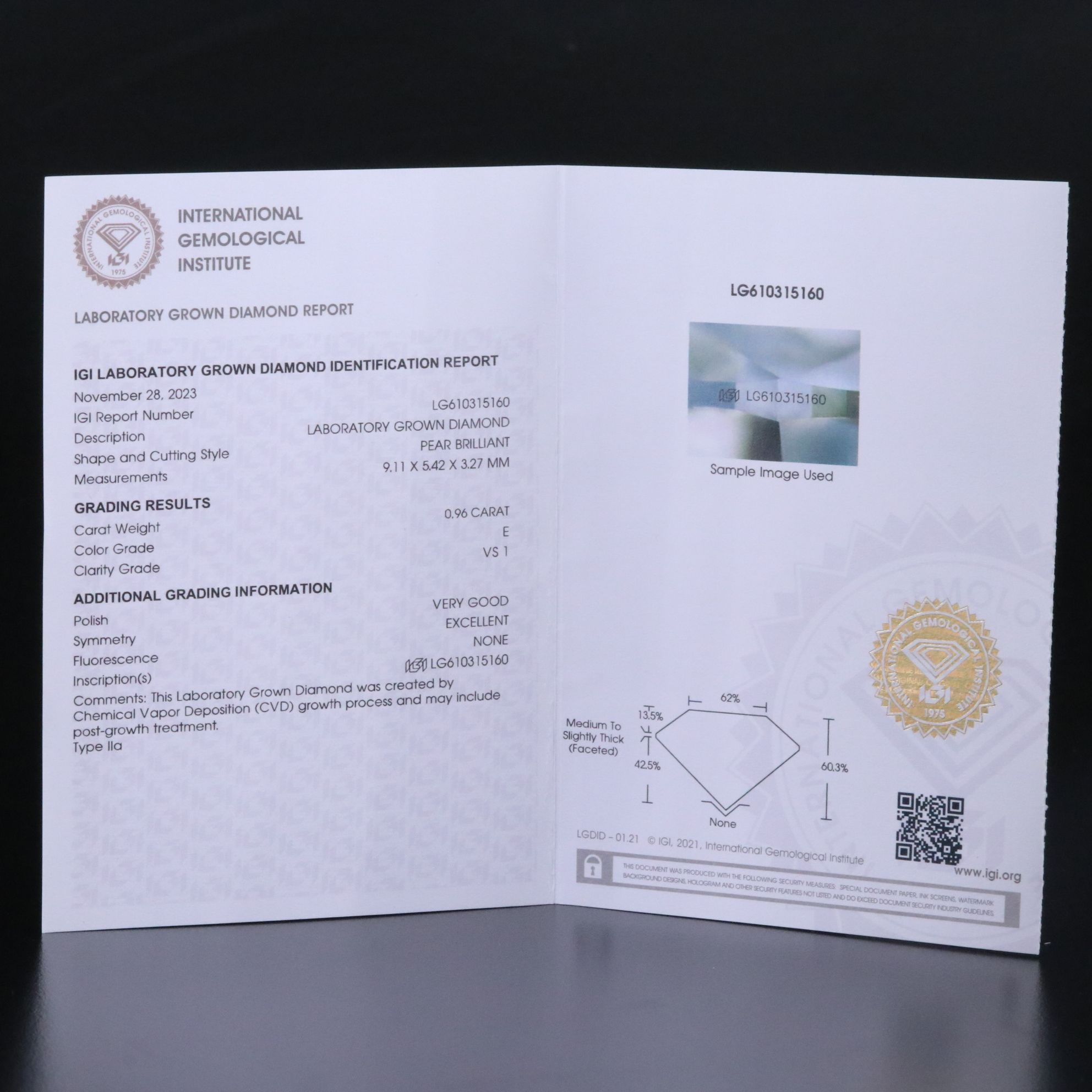 14K 1.90 CTW Lab Grown Diamond Stud Earrings with IGI Reports