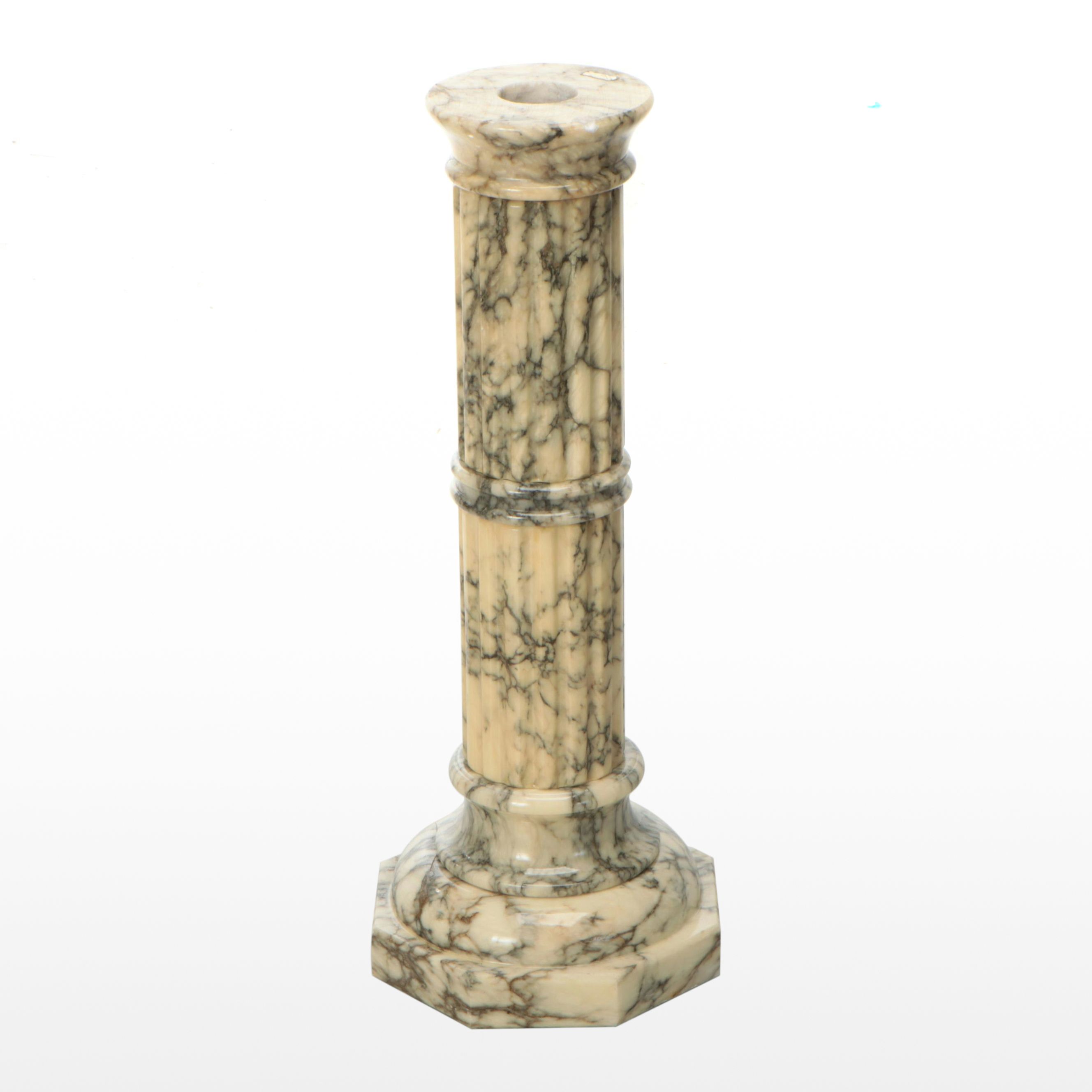 Italian Alabaster Column Pedestal, Mid to Late 20th Century
