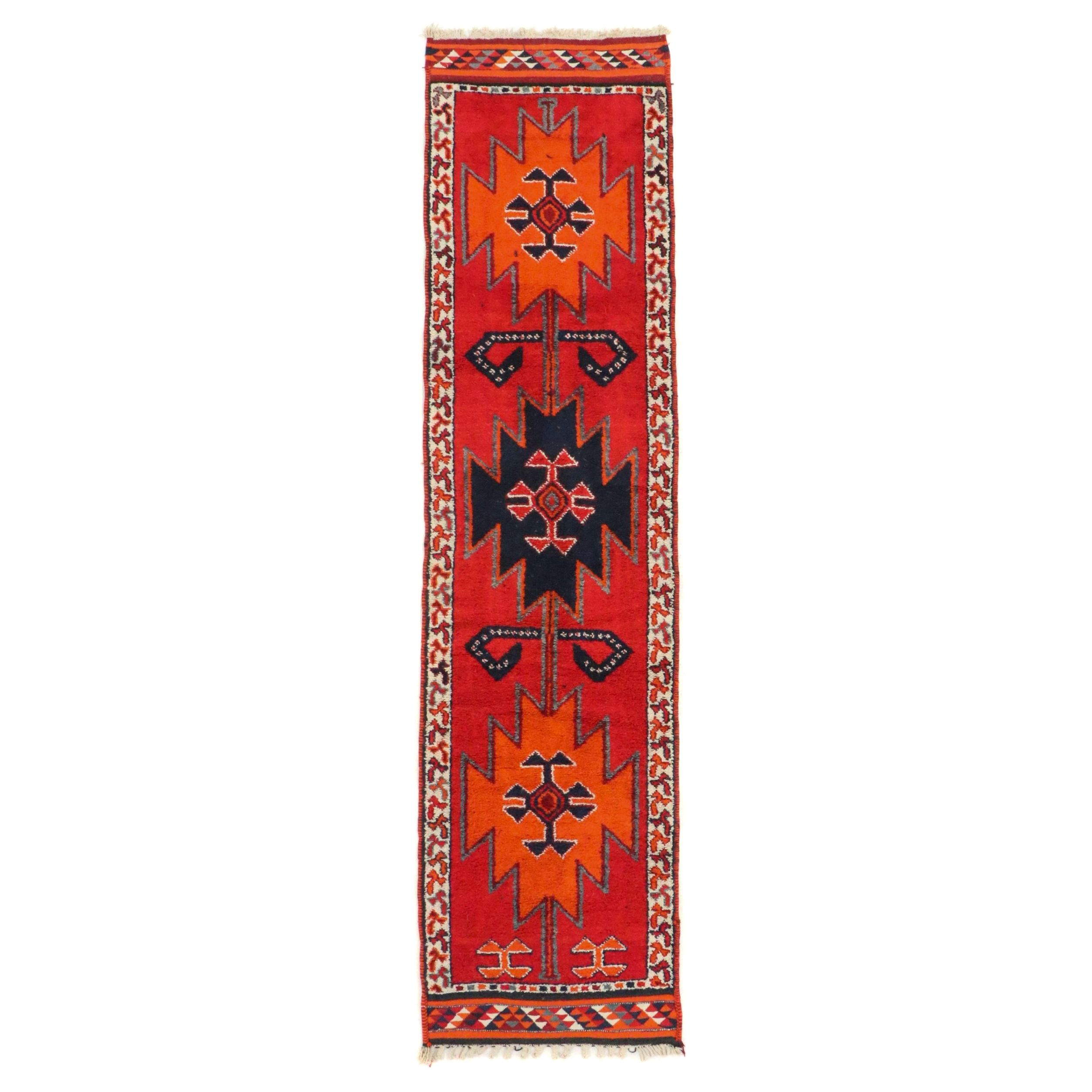 3'5 x 13'9 Hand-Knotted Moroccan Berber Carpet Runner Long Rug
