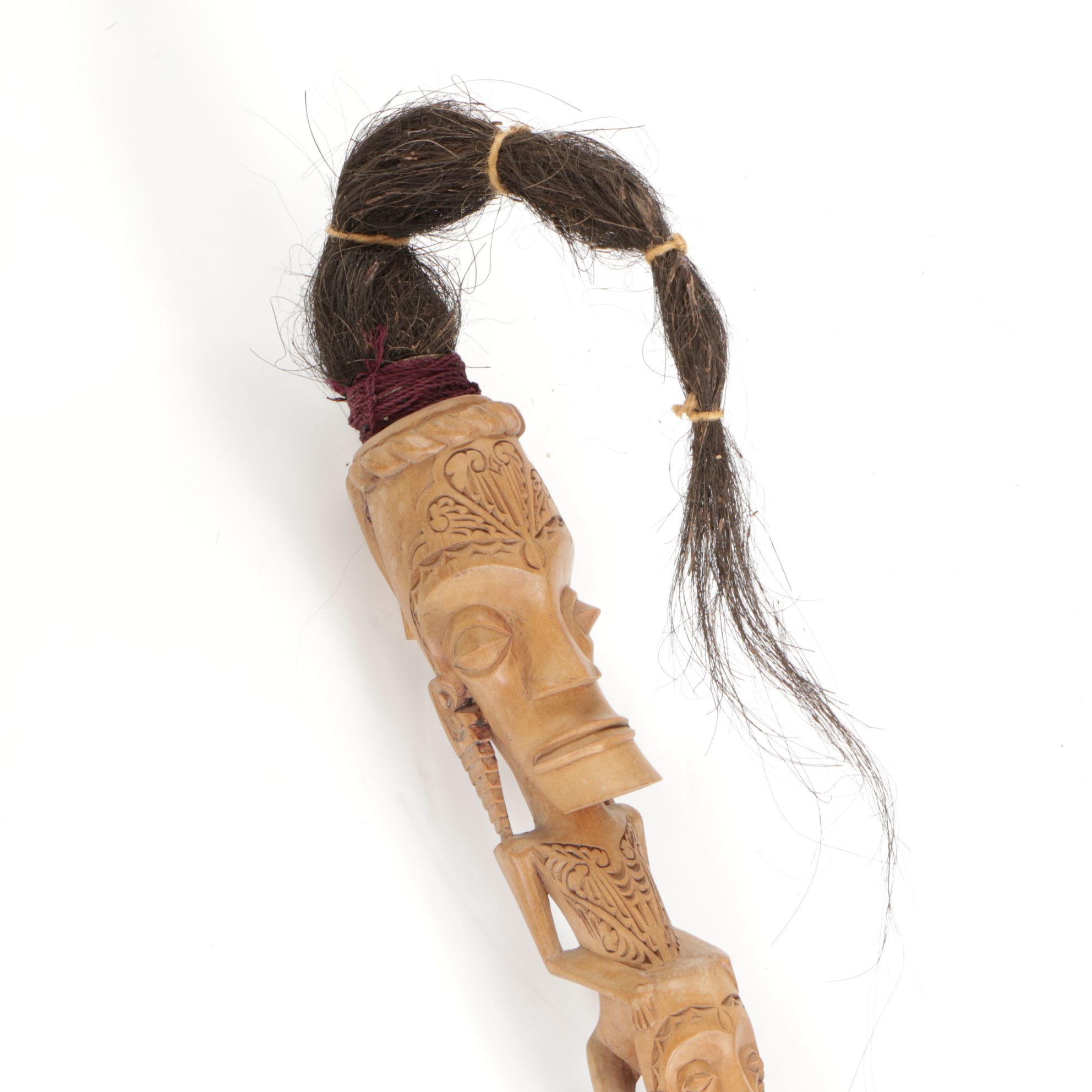 Indonesian Toga Batak Peoples Shaman Stick "Tunggal Panaluan" with Horse Hair