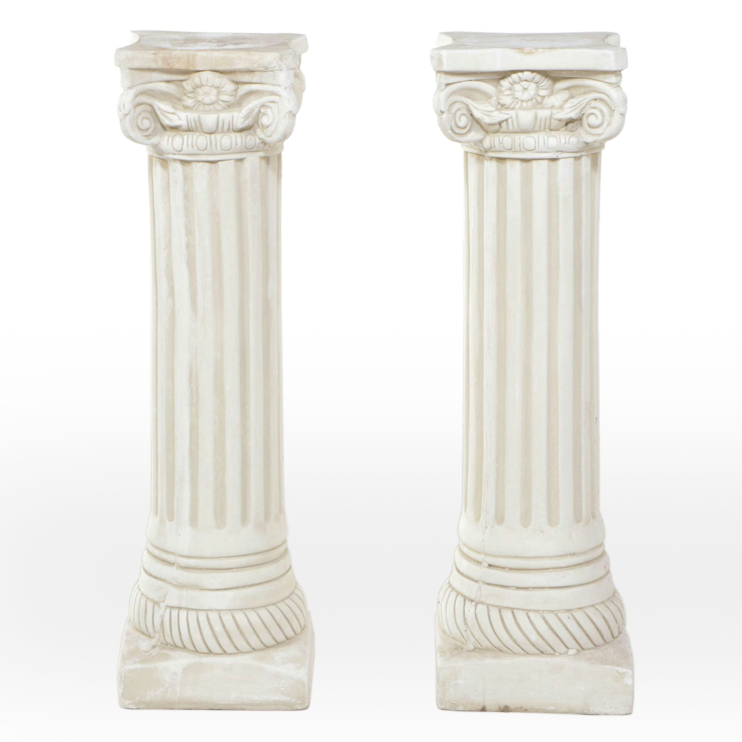 Pair of 36" Neoclassical Ionic Style Pillar Stands