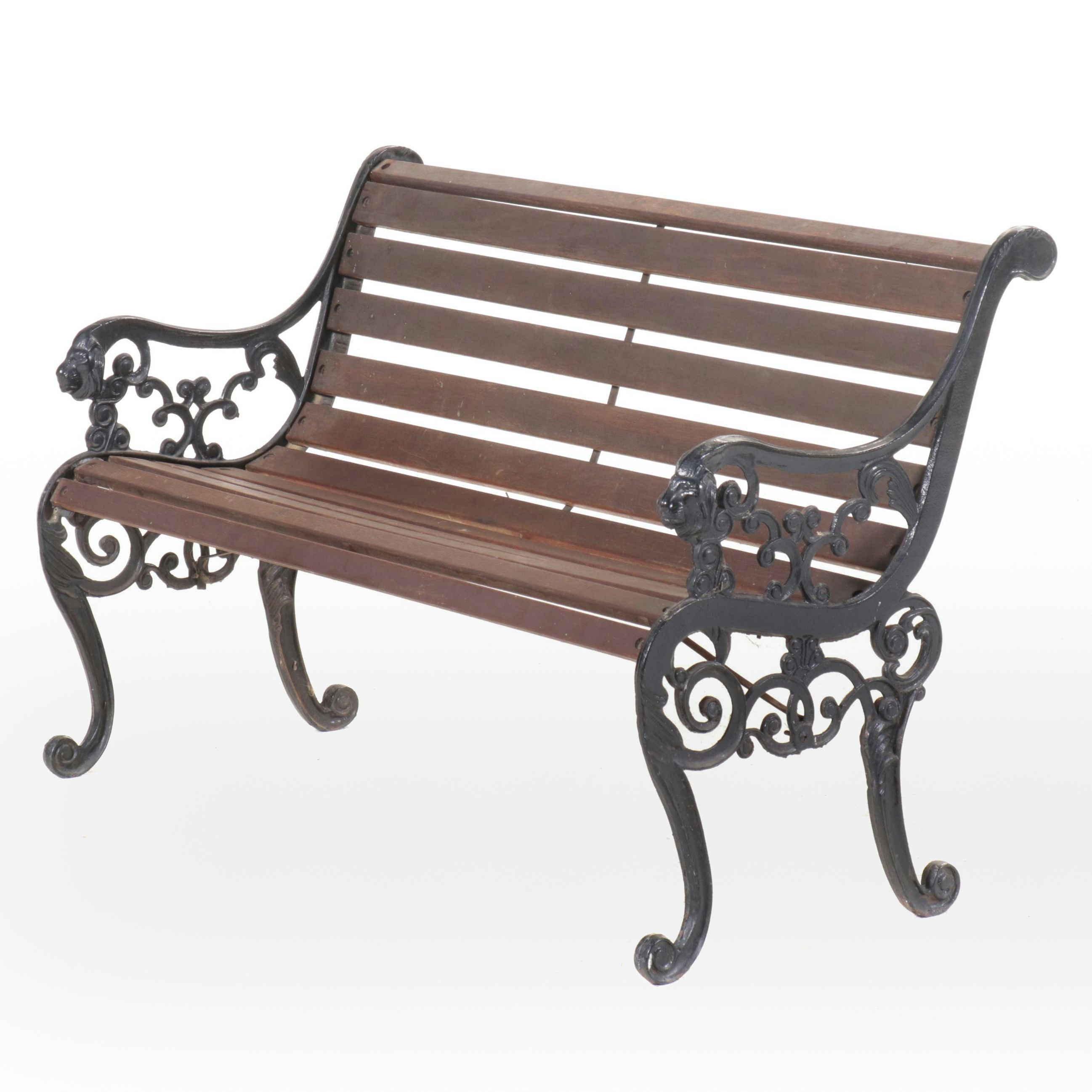 Wrought Iron and Wood Garden Bench