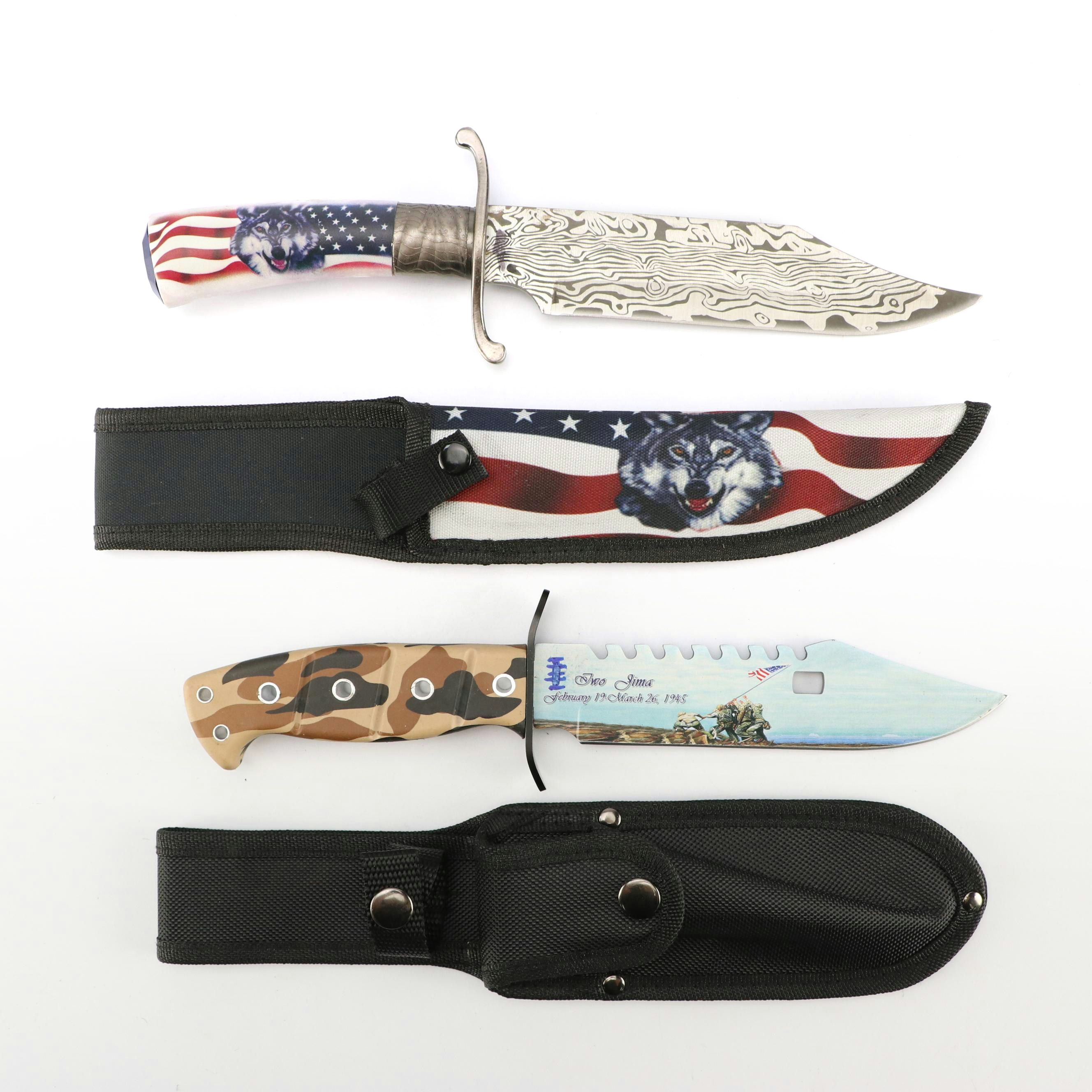 Frost Cutlery Iwo Jima Commemorative with Other Patriotic Fixed Blade Knife