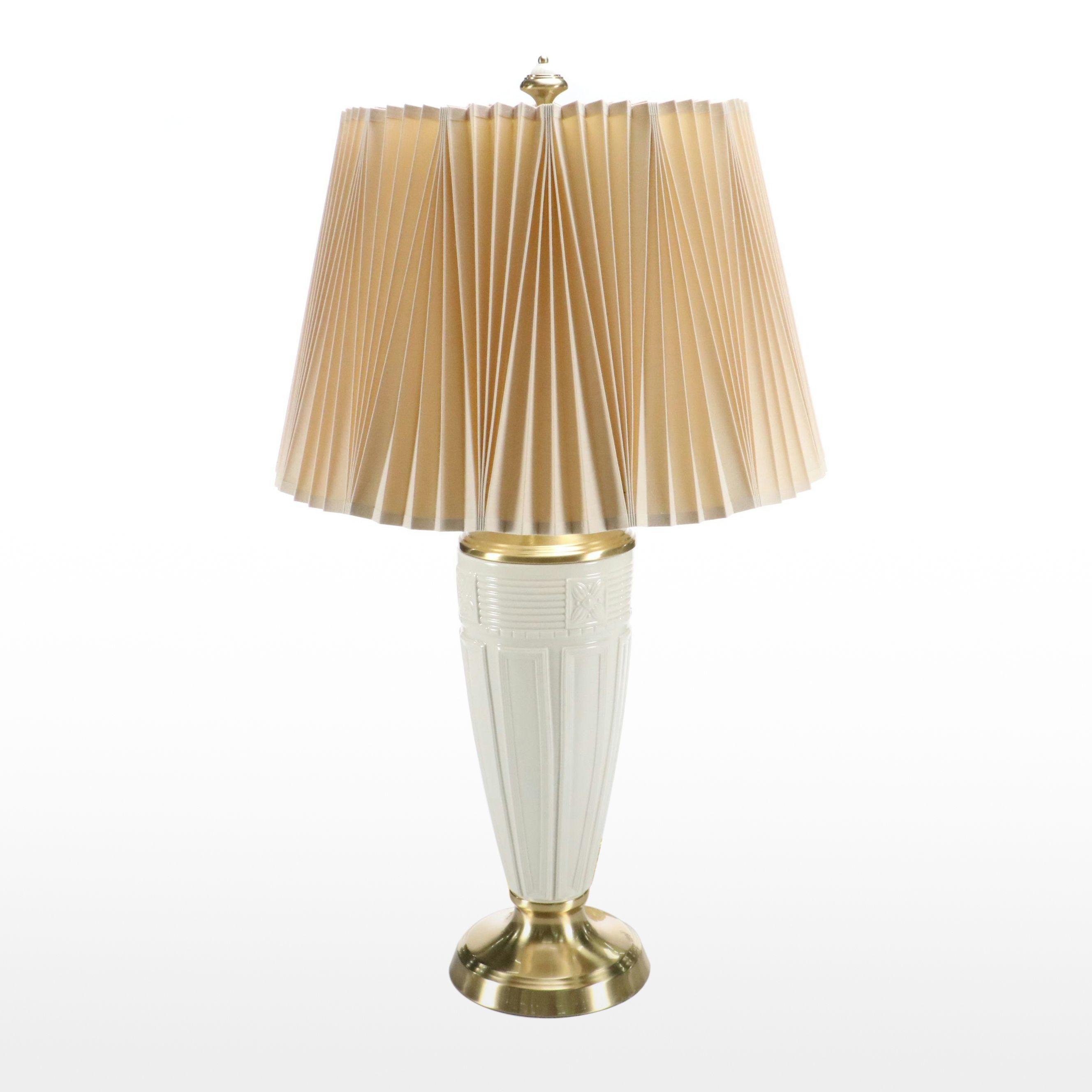 Lenox Lighting Quoizel Ceramic and Brass Table Lamp