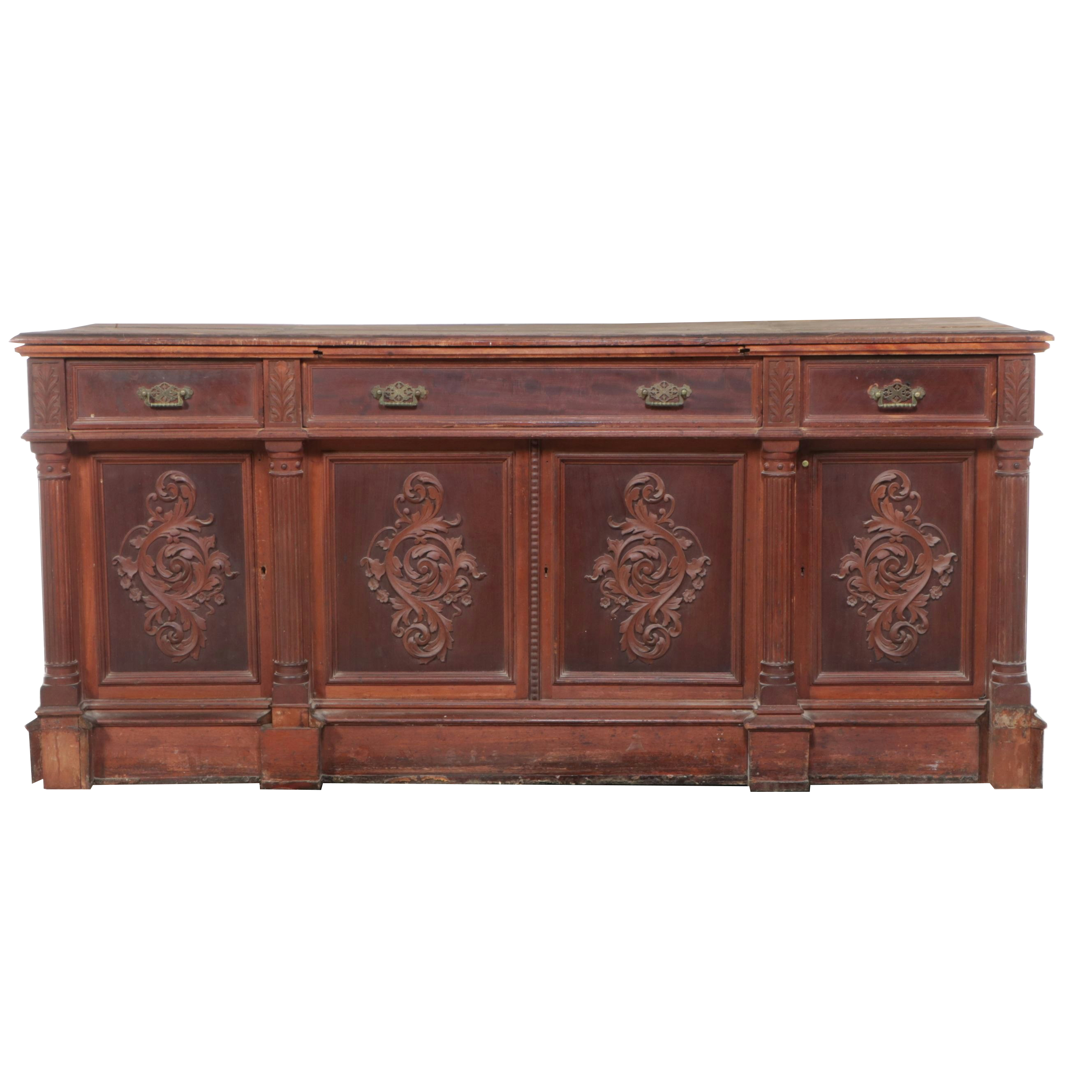 Victorian Aesthetic Movement Style Carved Wood Cabinet, Late 19th Century