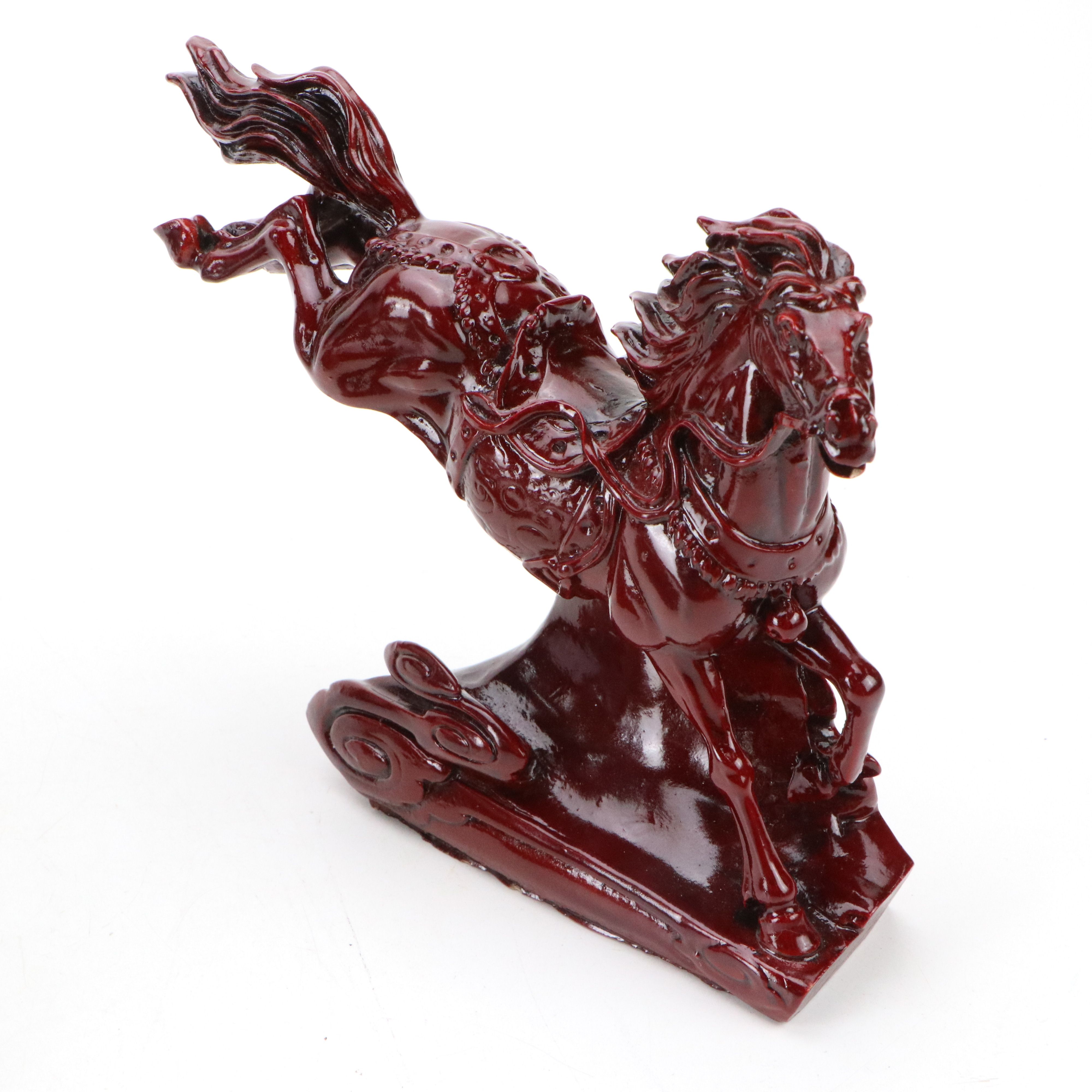 Cast Metal Carnival Horse Statue and Other Horse Sculptures, 20th Century